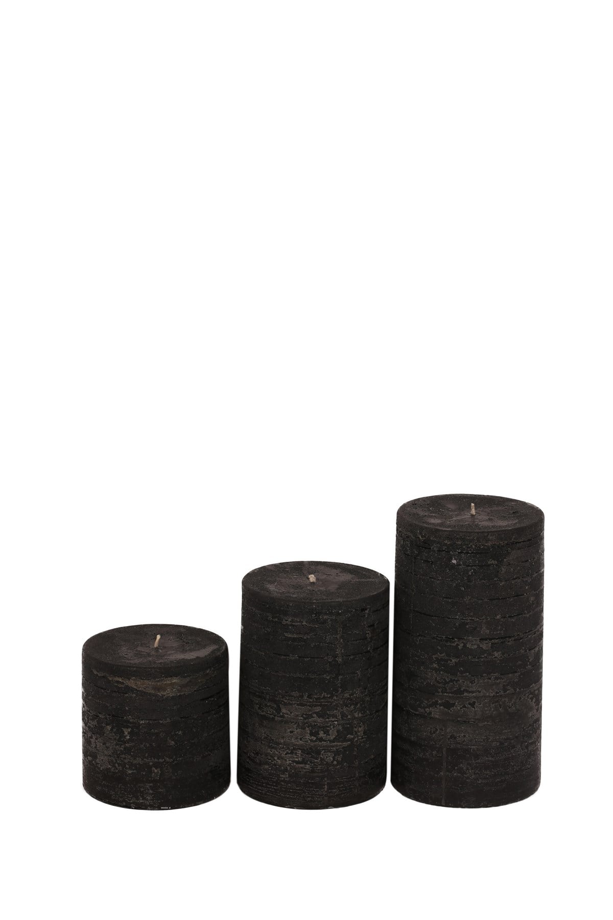 10 CM SİLİNDİR BUZLU SİYAH RENK MUMLAR
