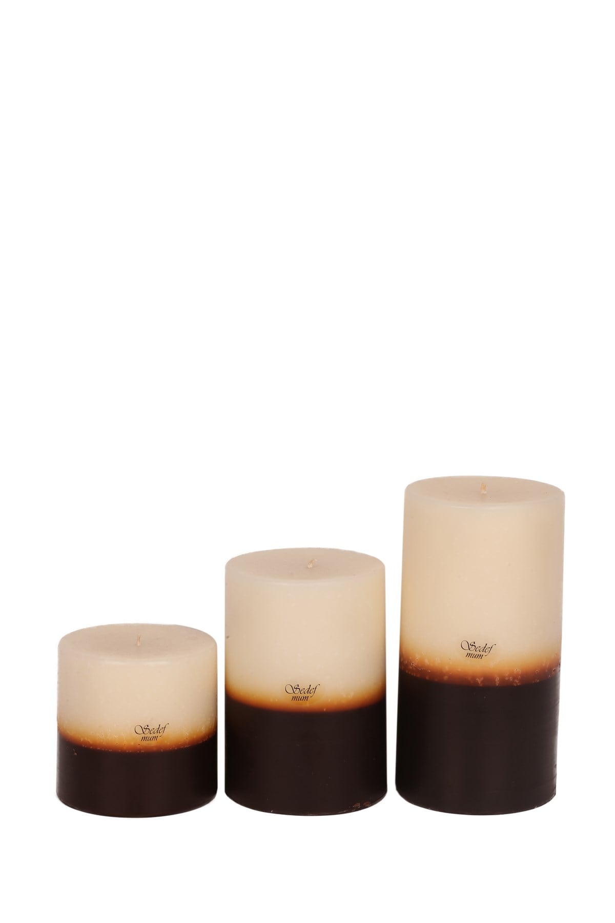 10 CM SİLİNDİR KEMİK-KAHVERENGİ MUMLAR