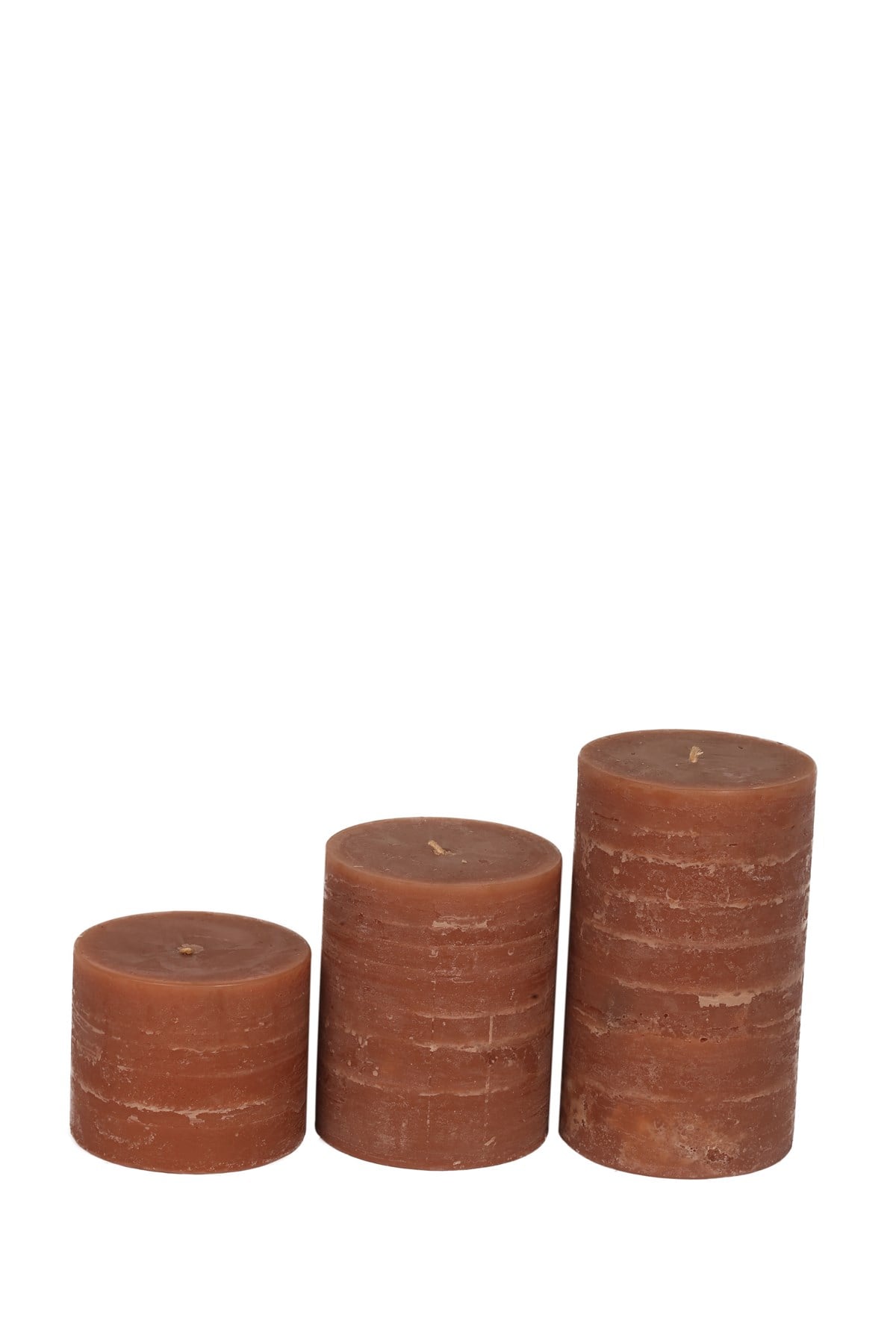 12 CM SİLİNDİR AÇIK KAHVERENGİ MUM-