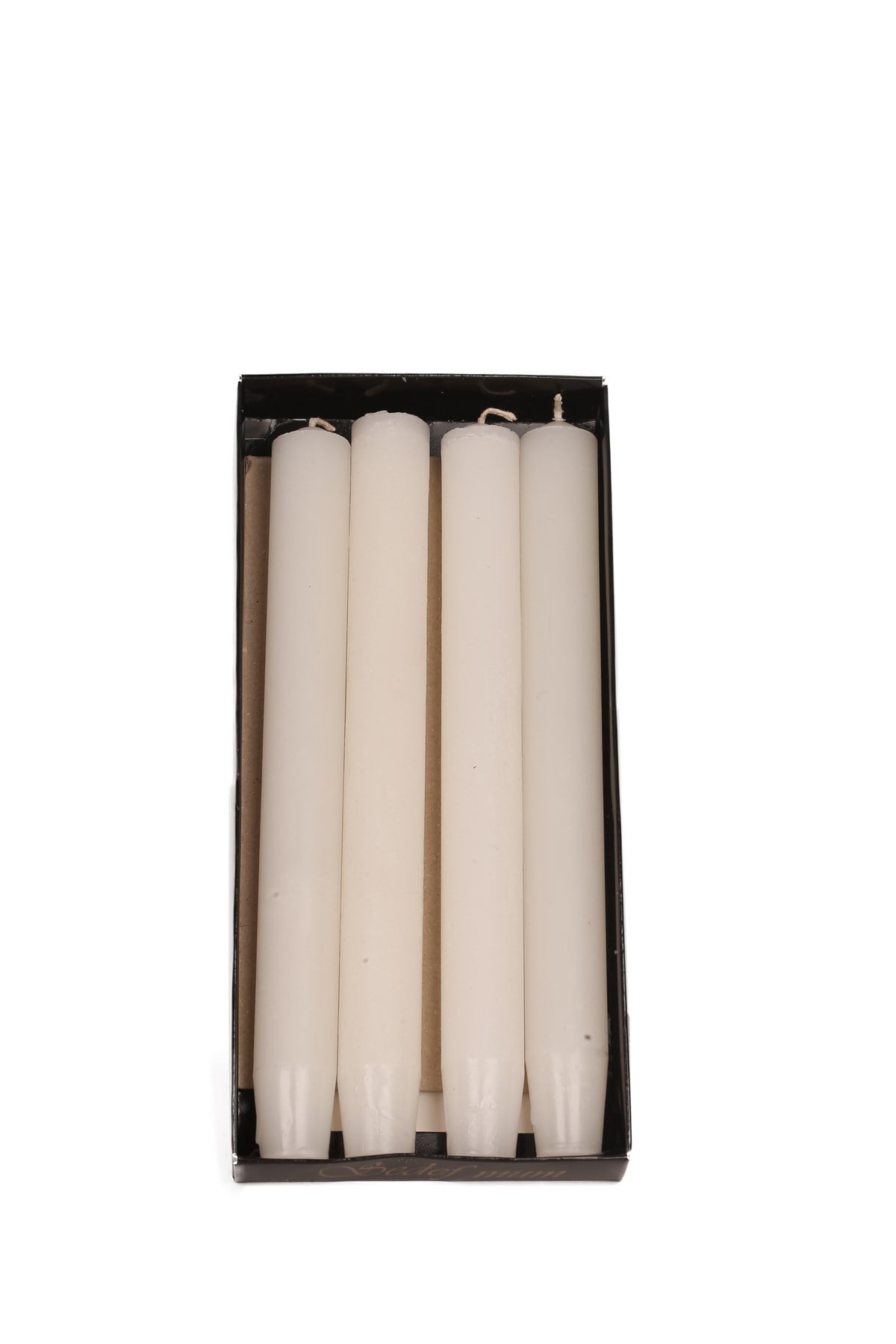 25 CM DÜZ ŞAMDAN MUMU- BEYAZ RENK- PAKET