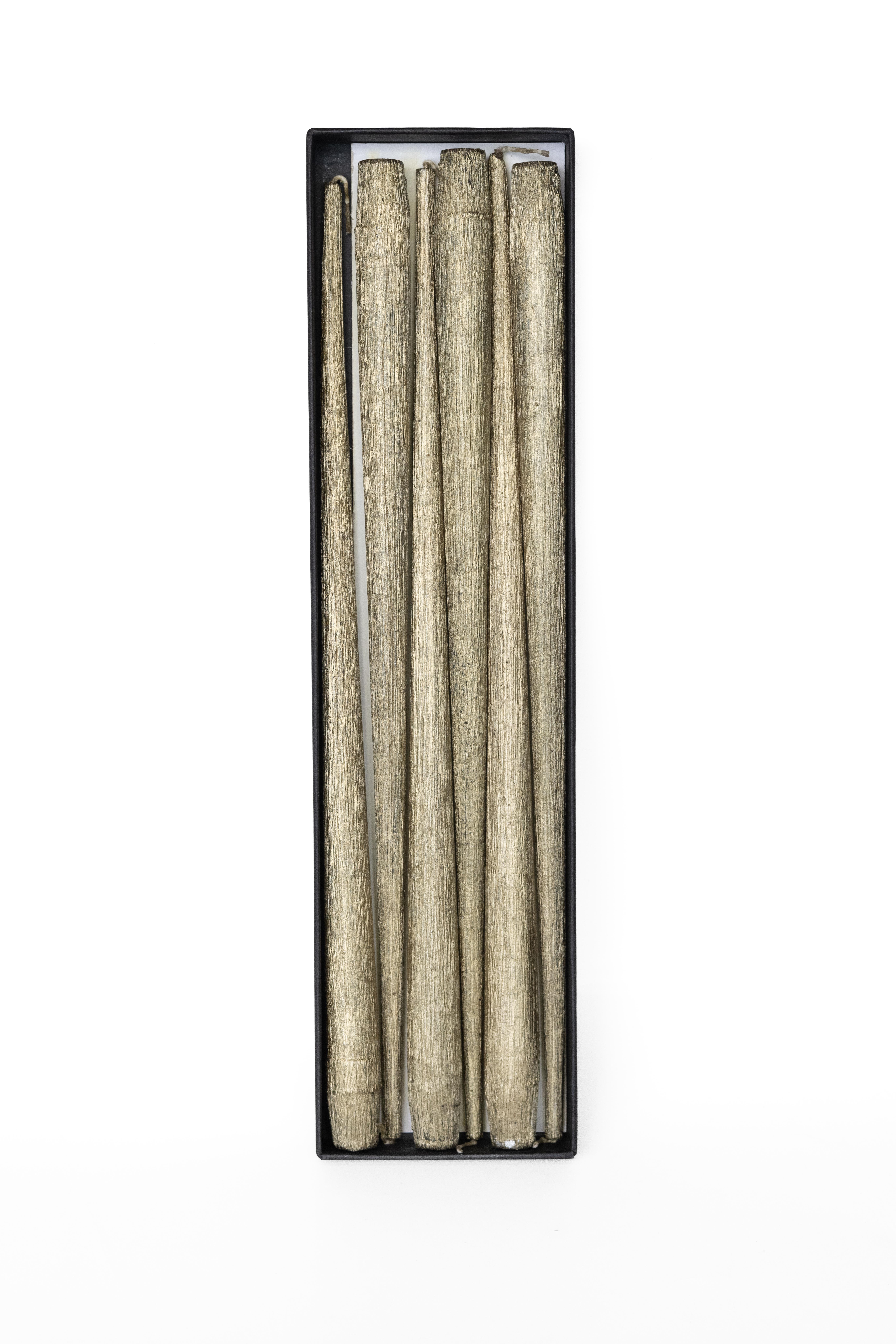 43 CM ŞAMDAN MUMU - KOYU ESKİTME GÜMÜŞ RENK - PAKET