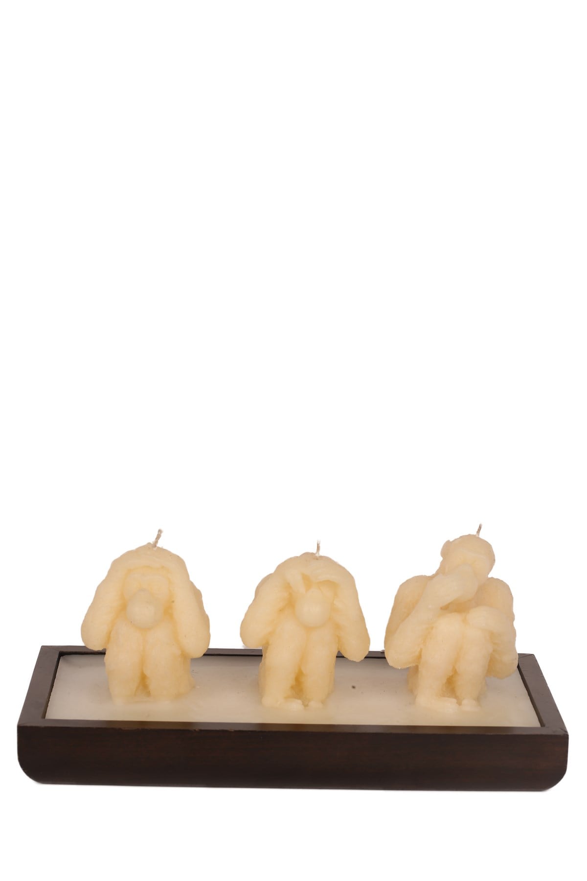 ÜÇ MAYMUN MUM - KEMİK RENGİ