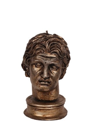 BÜYÜK İSKENDER MUM- GÜMÜŞ VARAKLI ESKİTME