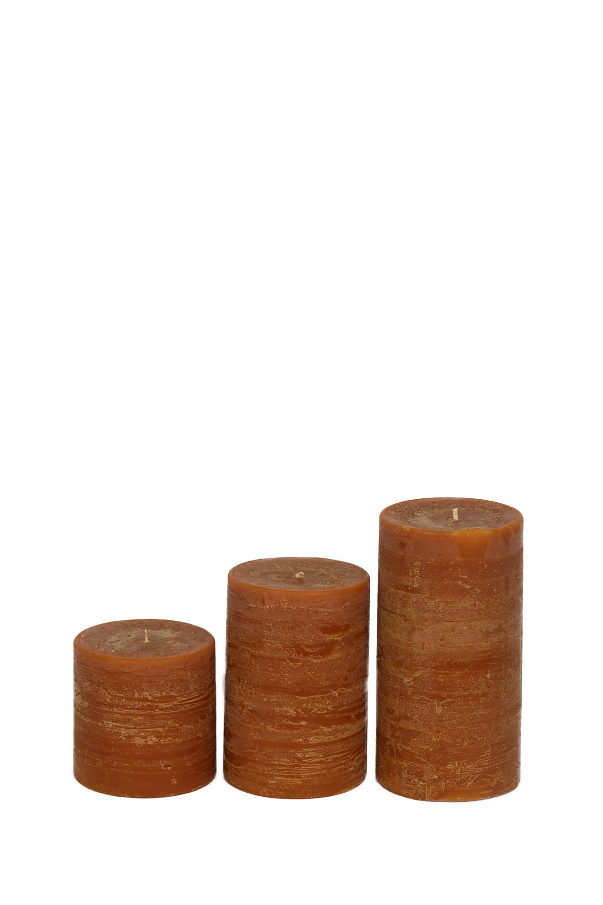 10 CM SİLİNDİR BUZLU HARDAL RENGİ MUMLAR