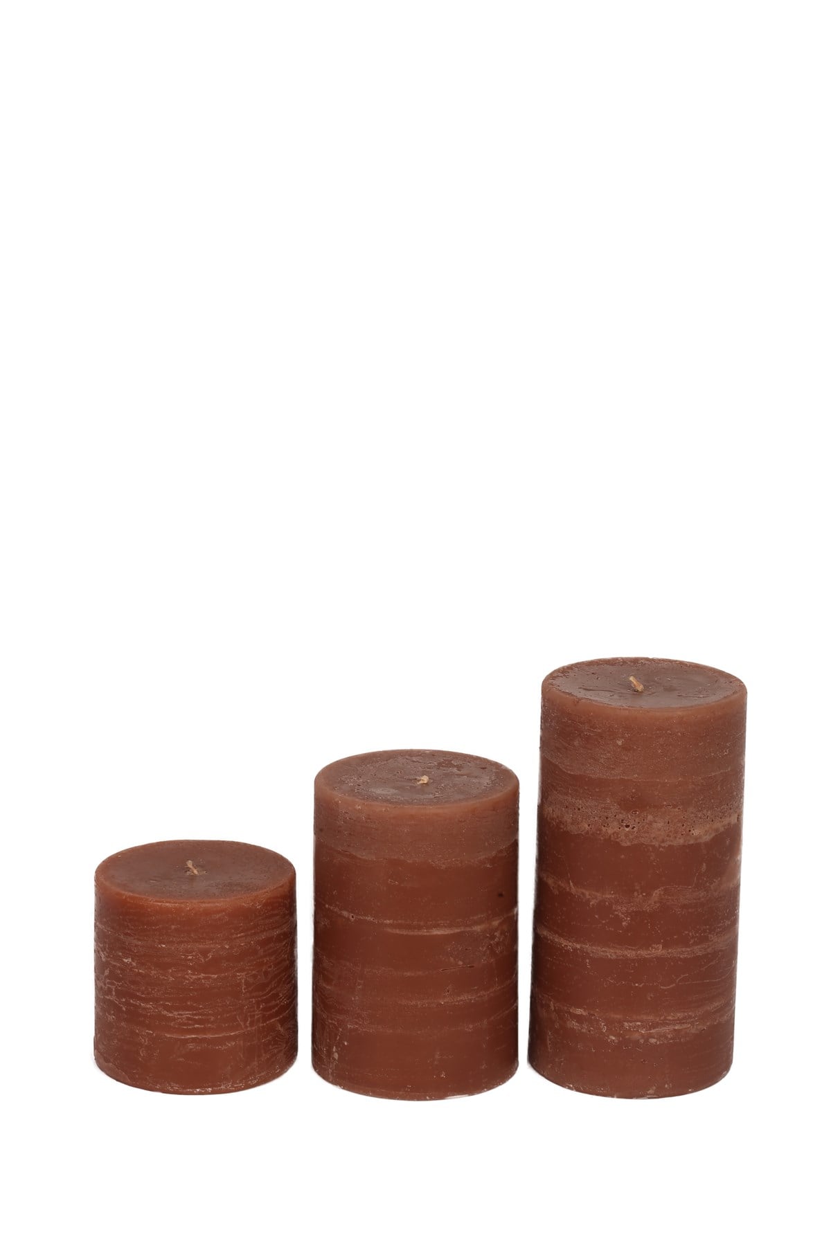 10 CM SİLİNDİR BUZLU KAHVERENGİ MUMLAR