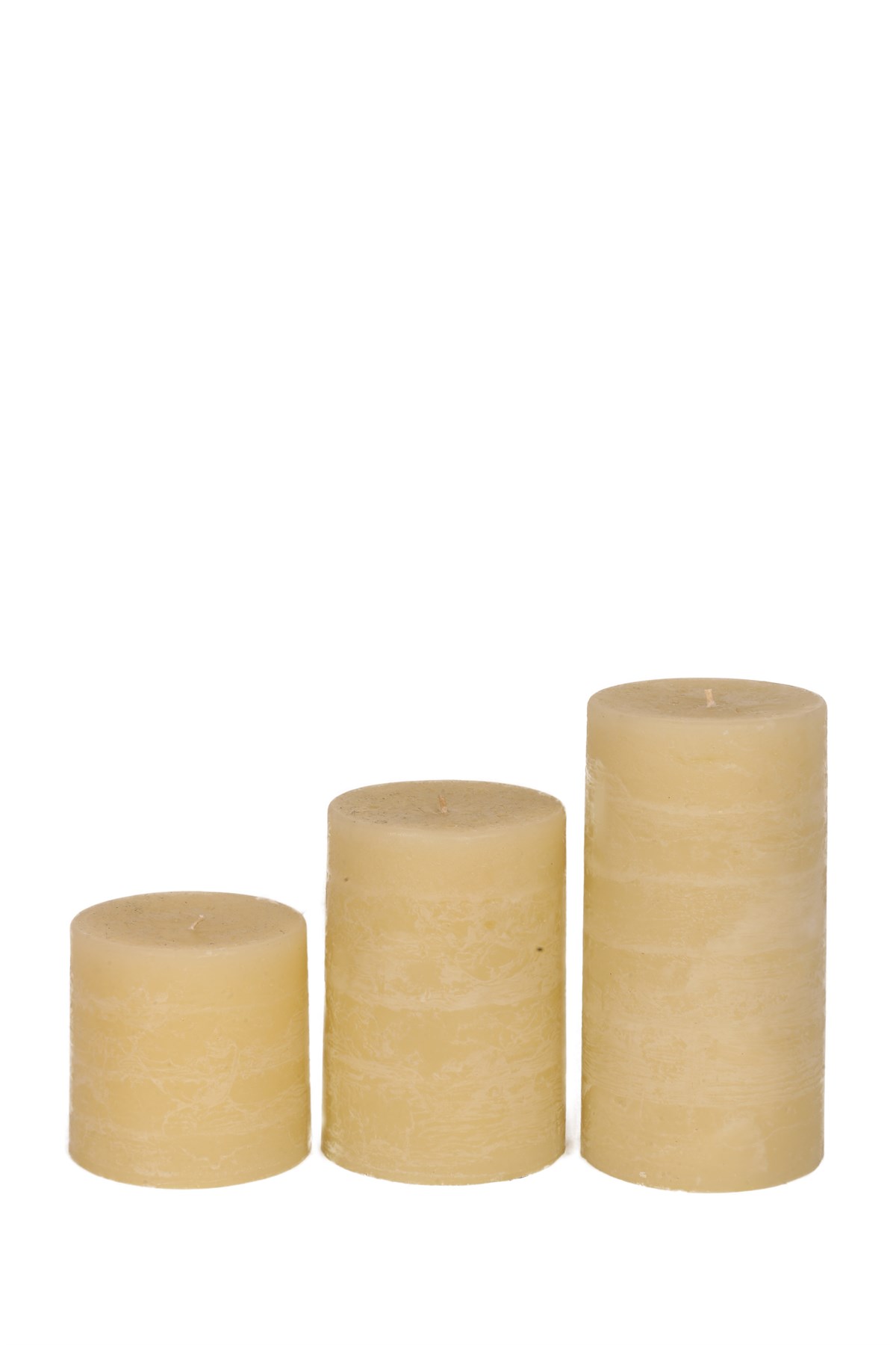 10 CM SİLİNDİR BUZLU KEMİK RENK MUMLAR