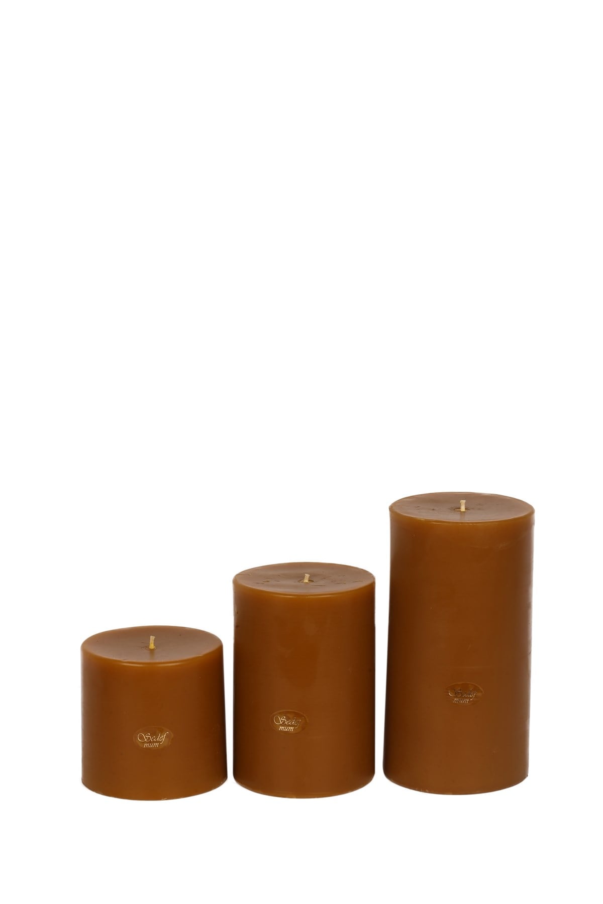 10 CM SİLİNDİR PARLAK HARDAL RENGİ  MUMLAR