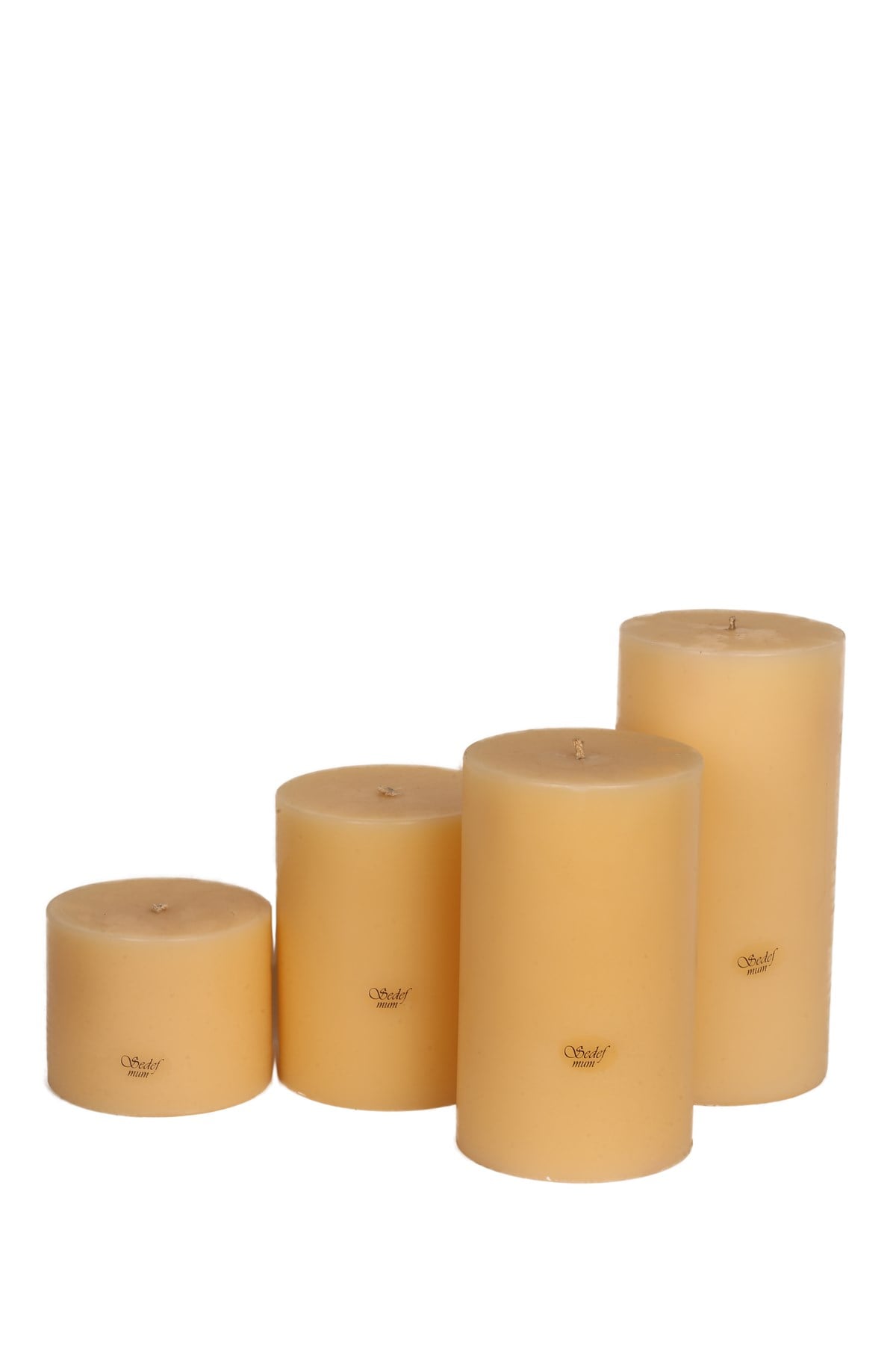 12 CM SİLİNDİR KREM RENGİ MUM