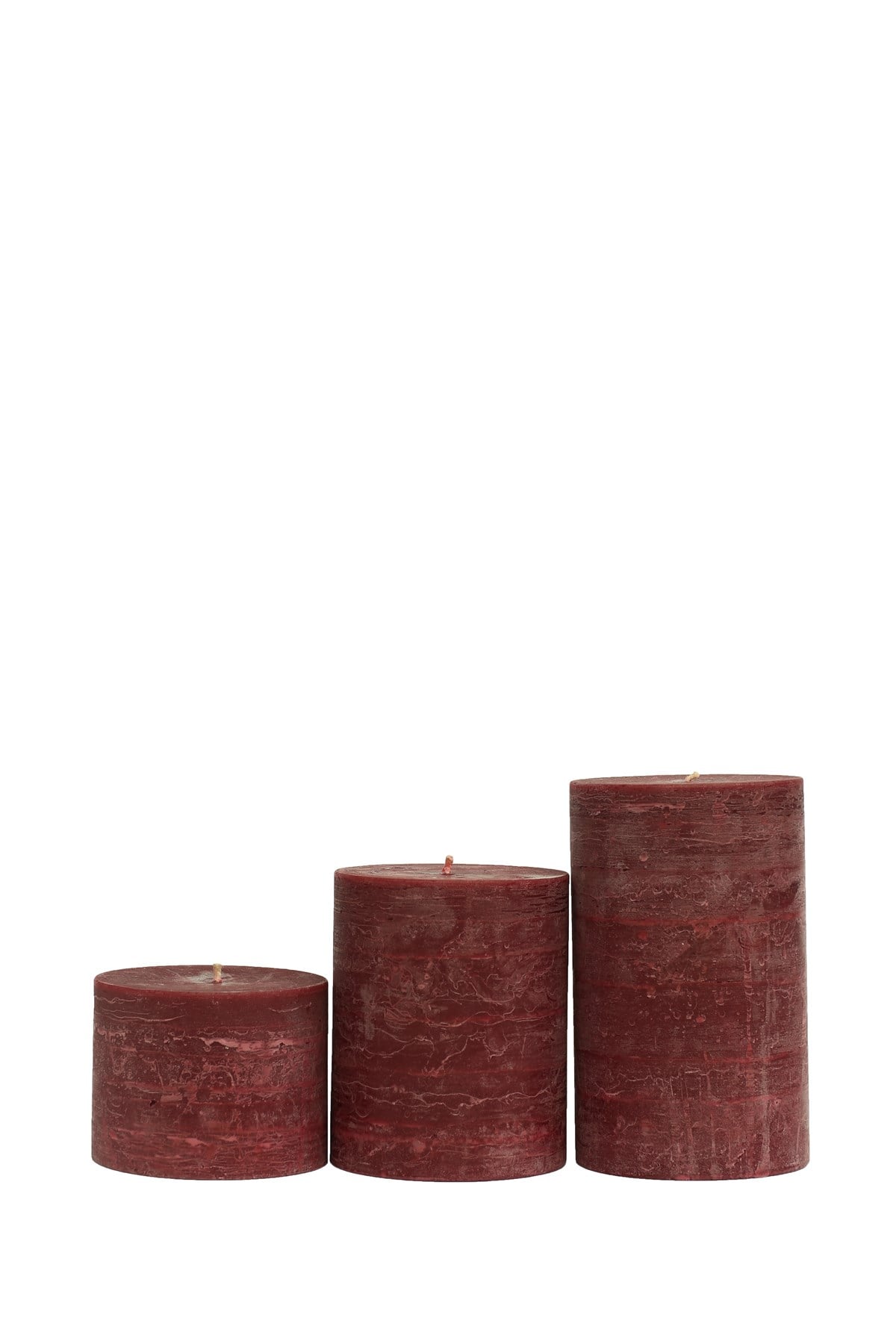 12 CM SİLİNDİR MUM - BUZLU BORDO RENK