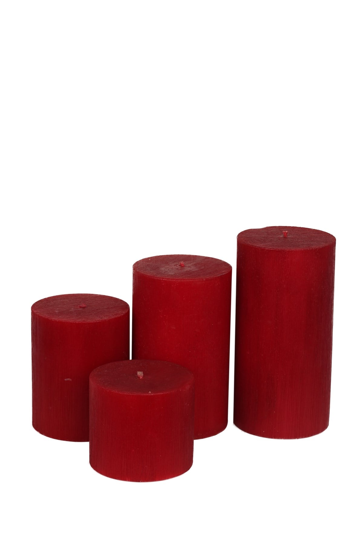 12 CM SİLİNDİR SEDEFLİ KIRMIZI RENK MUM
