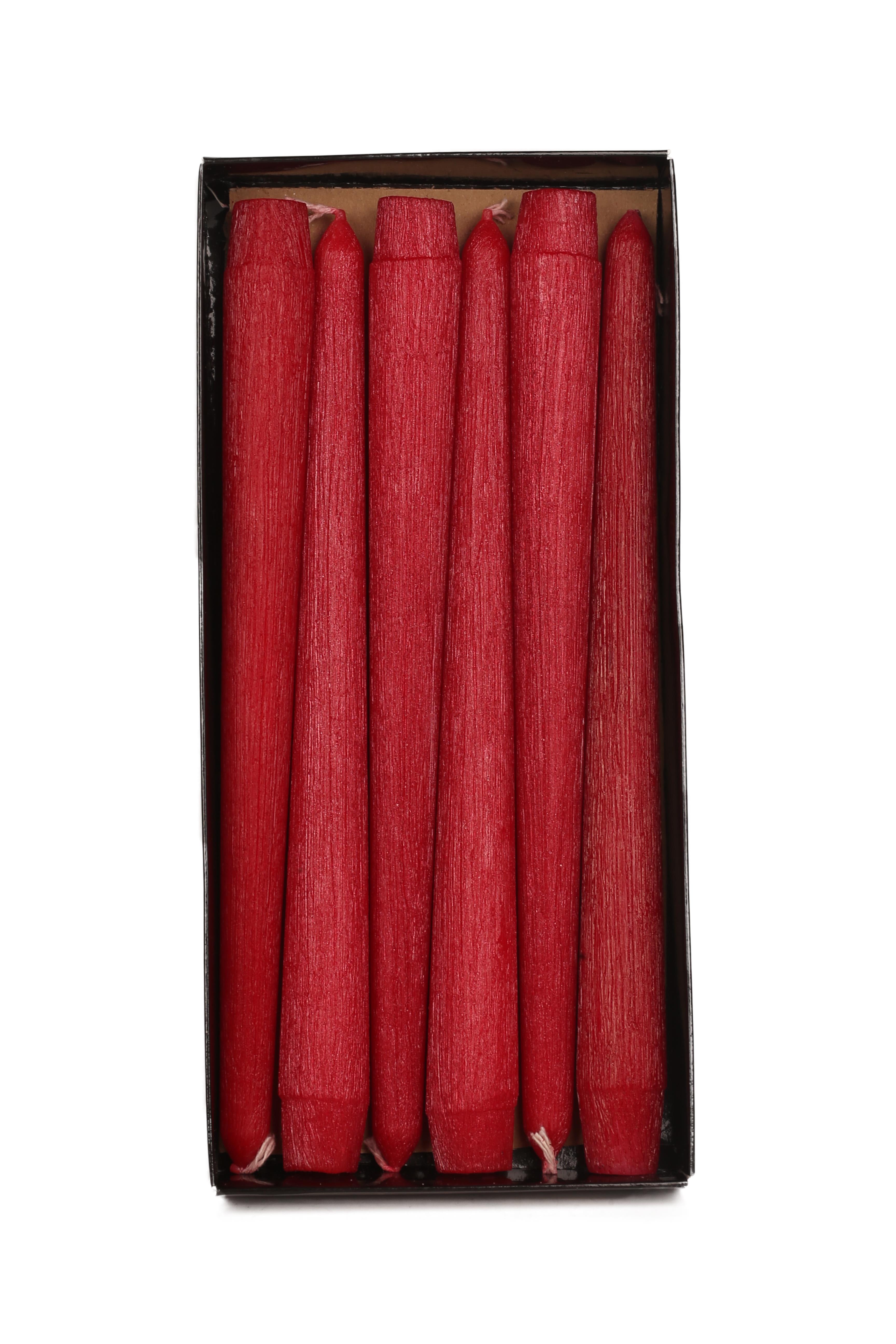 25 CM ŞAMDAN MUMU SEDEFLİ  KIRMIZI - PAKET