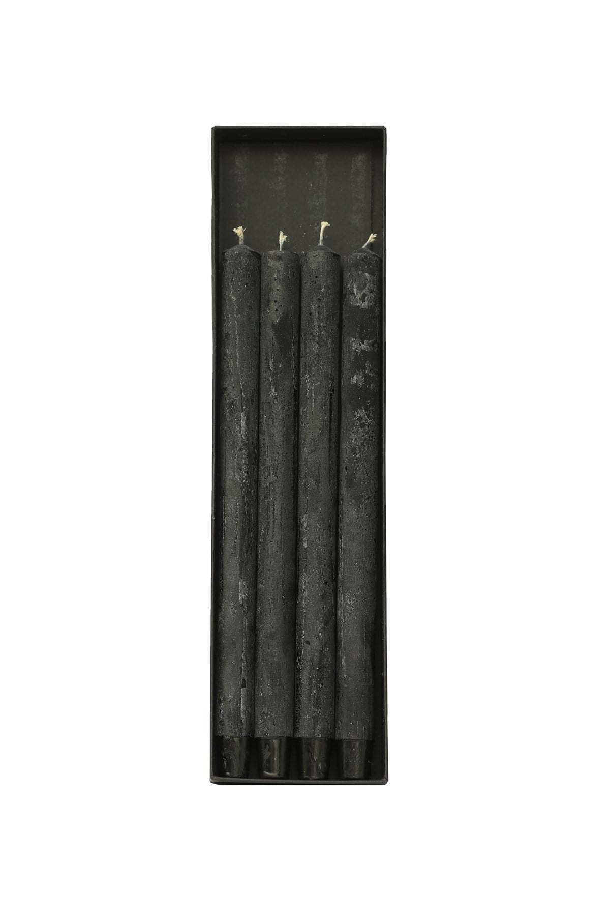 35 CM DÜZ ŞAMDAN MUMU - BUZLU SİYAH RENK - PAKET