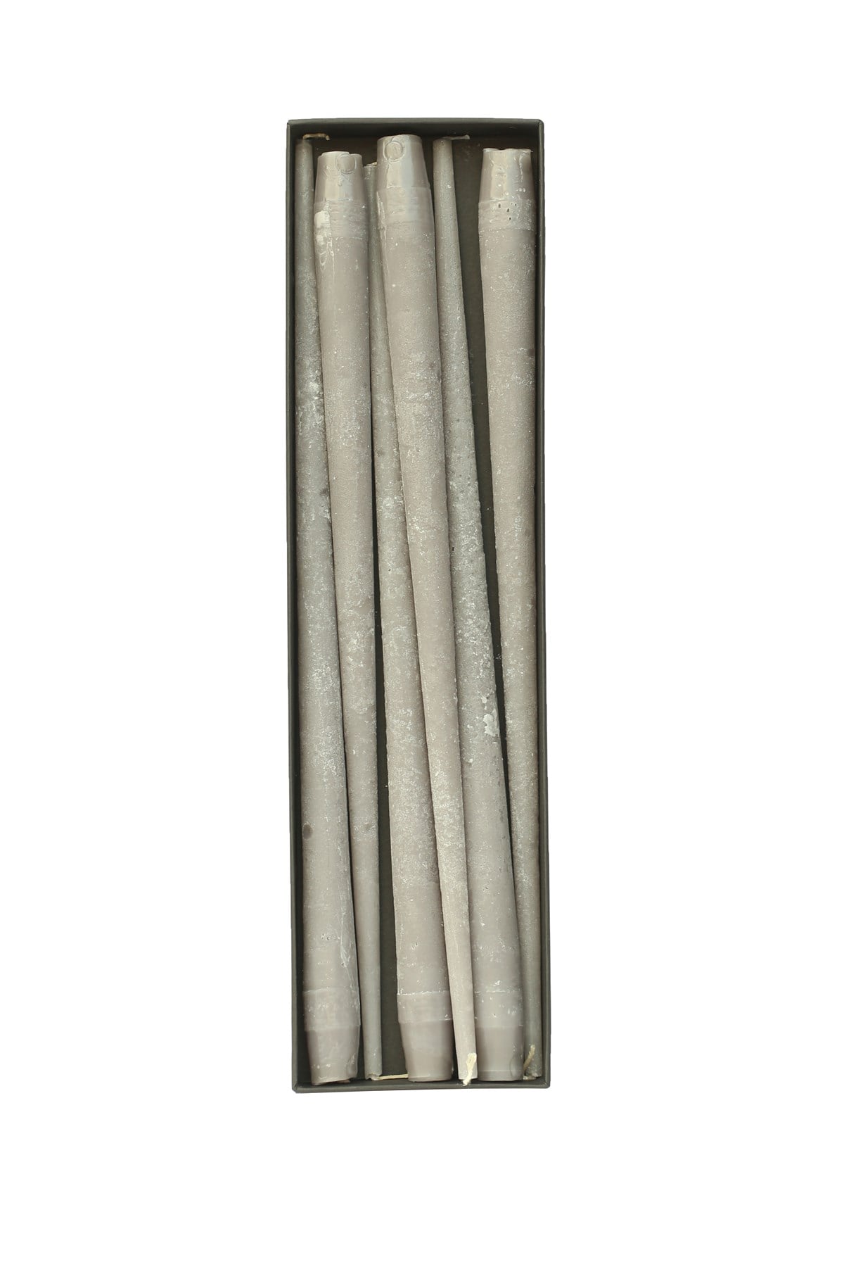 43 CM ŞAMDAN MUMU - BUZLU AÇIK GRİ RENK - 6'LI PAKET