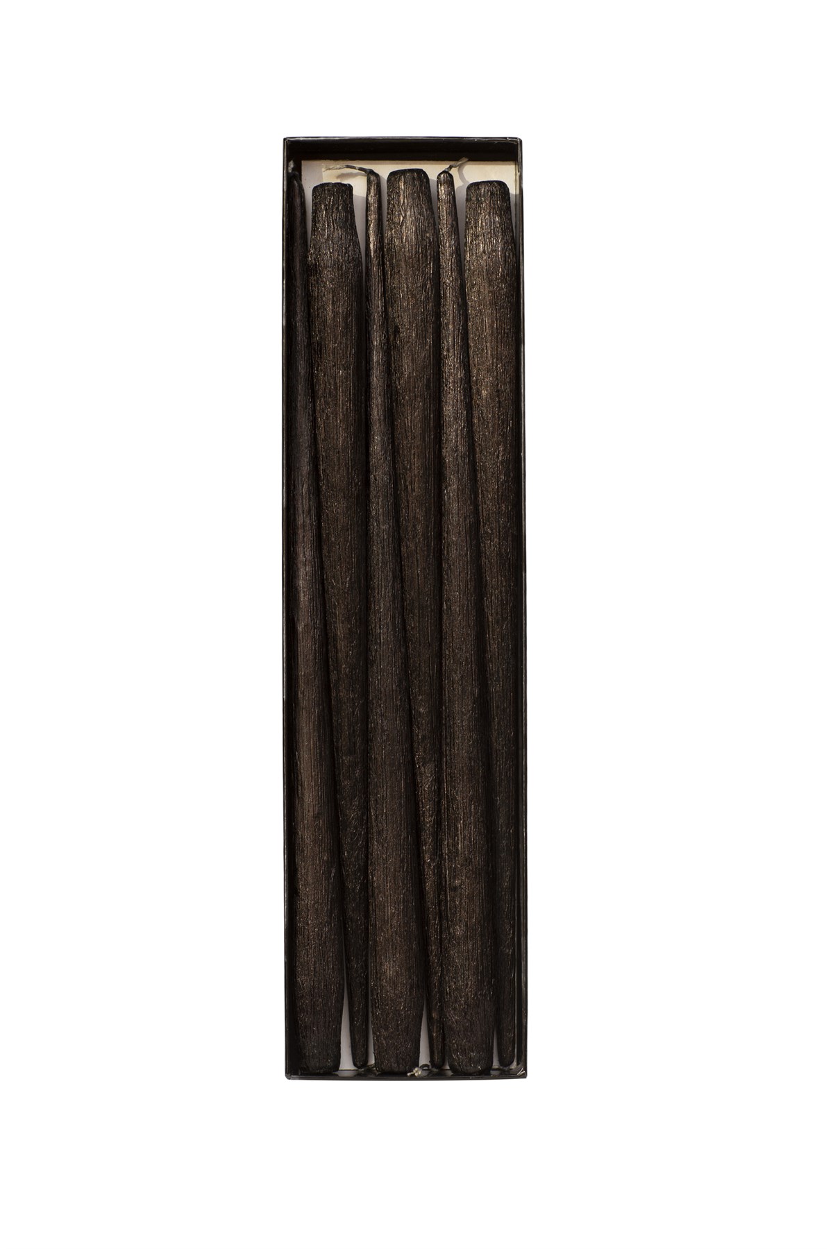 43 CM ŞAMDAN MUMU- SİYAH ESKİTME SEDEFLİ RENK- 6'LI PAKET