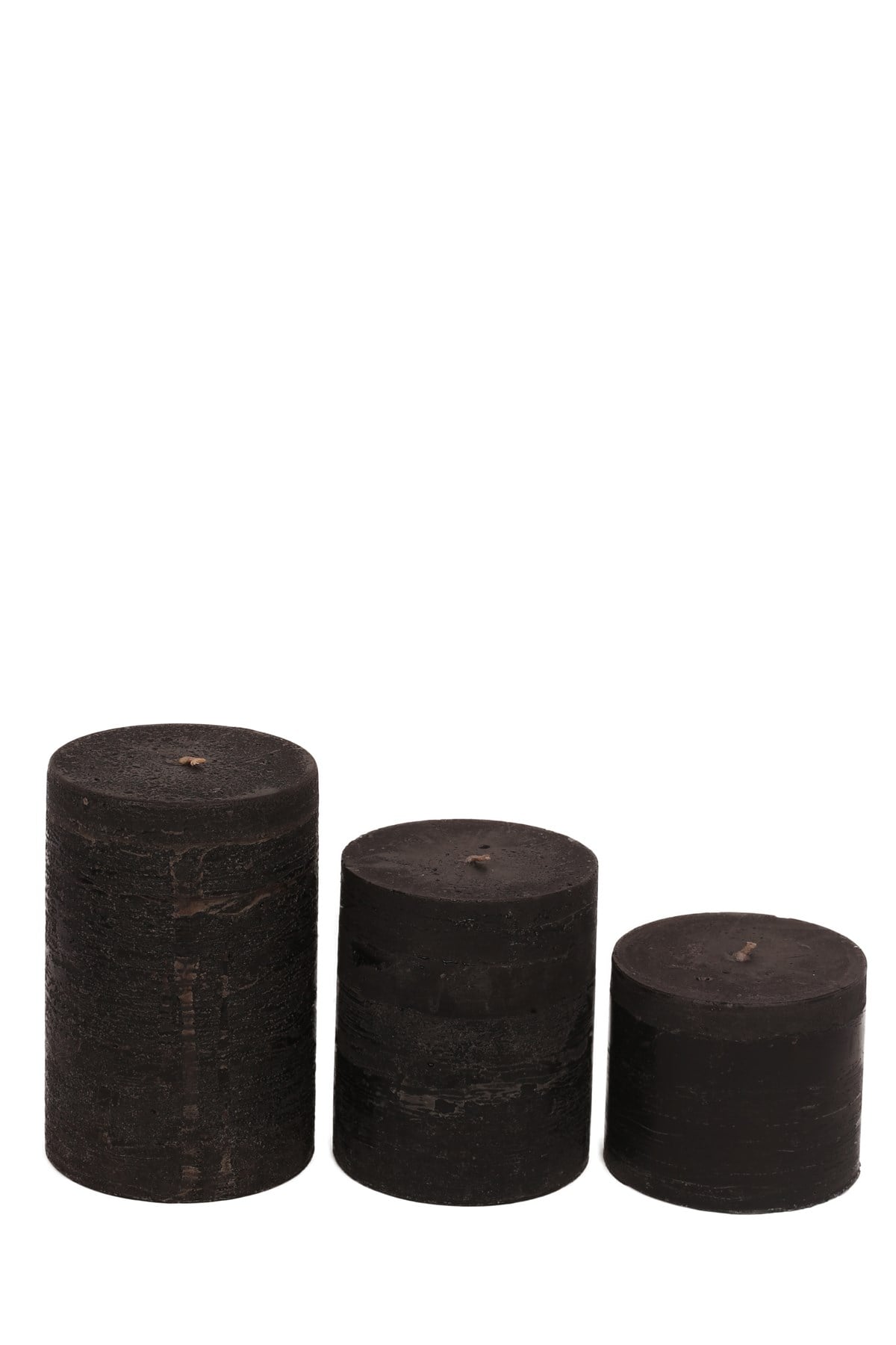 9 CM SİLİNDİR BUZLU SİYAH RENK MUM