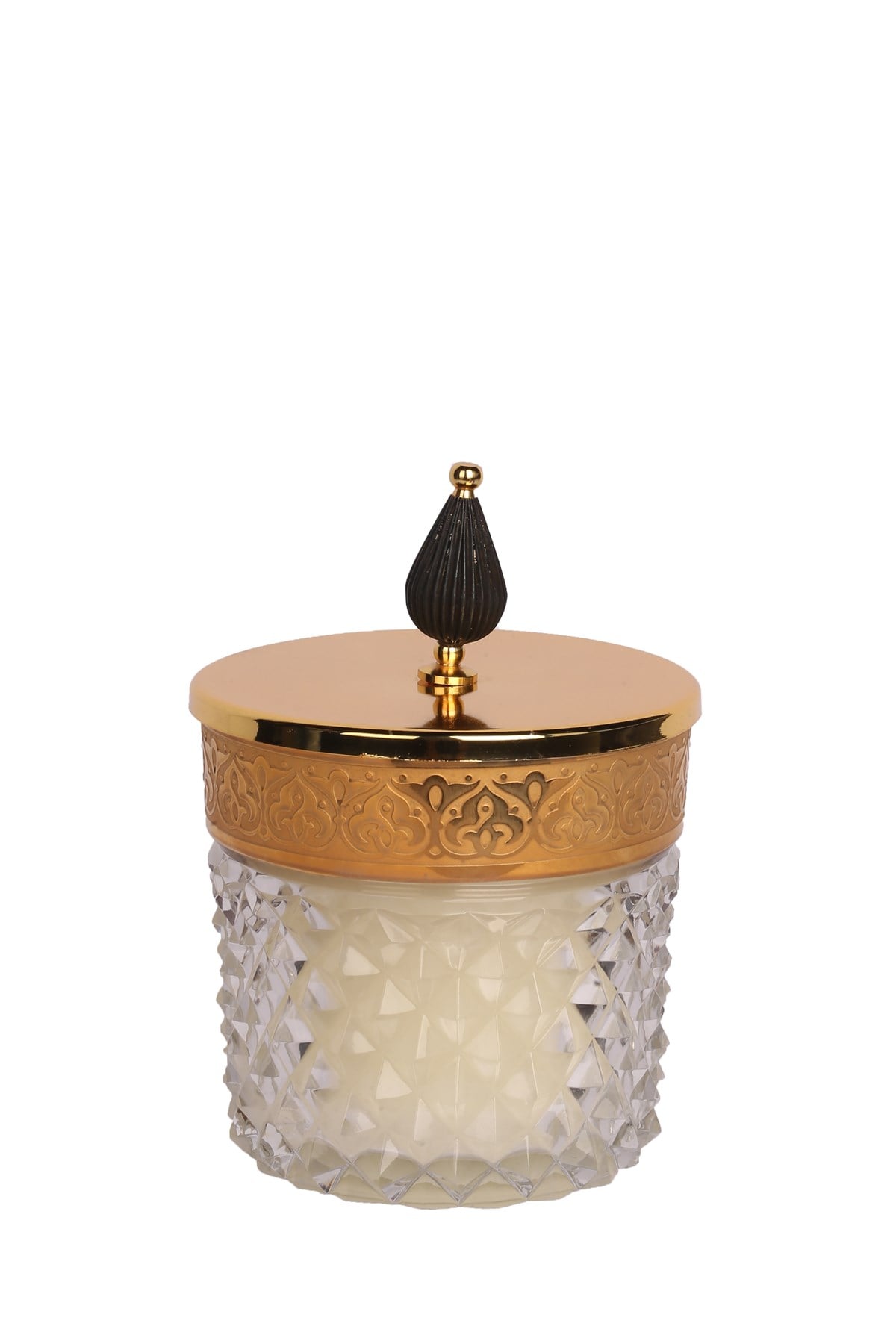 AROMATİC AMBER KOKUSU - ALTIN RENGİ KESME CAM