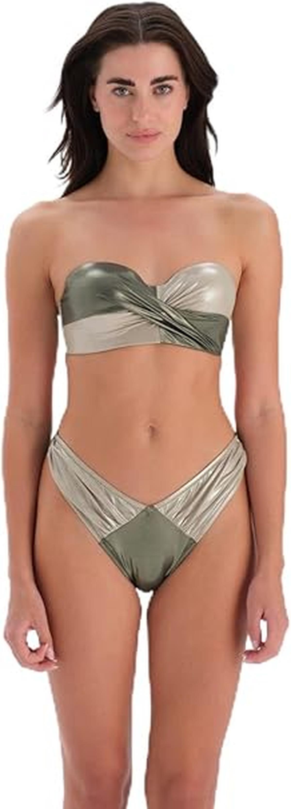3031BK KAPLI STRAPLEZ BİKİNİ TK. - YEŞİL BEJ