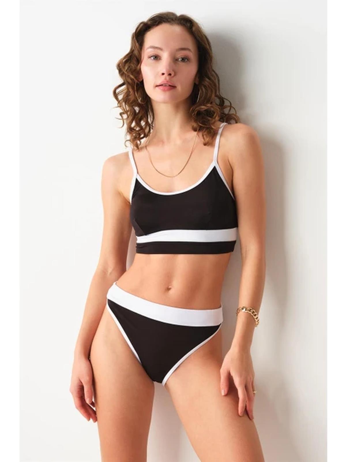 JOJOBA PARÇALI BUSTİER TEK ÜST SİYAH