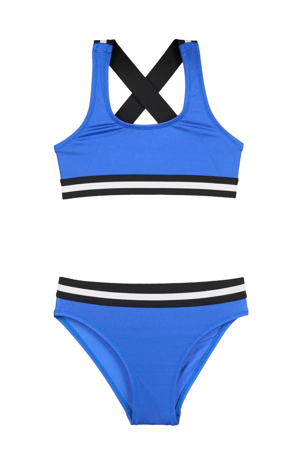 Lastikli Çocuk Bikini Saks 234201