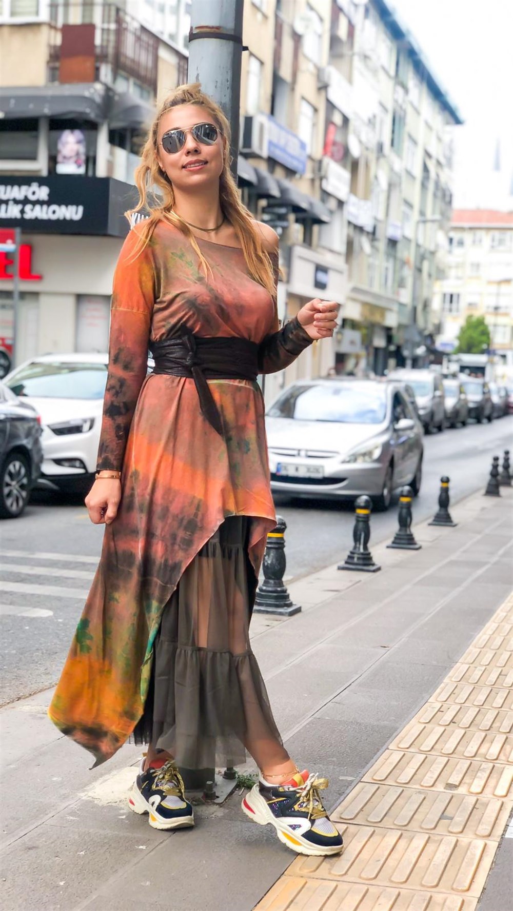 Asimetrik Batik Tunik