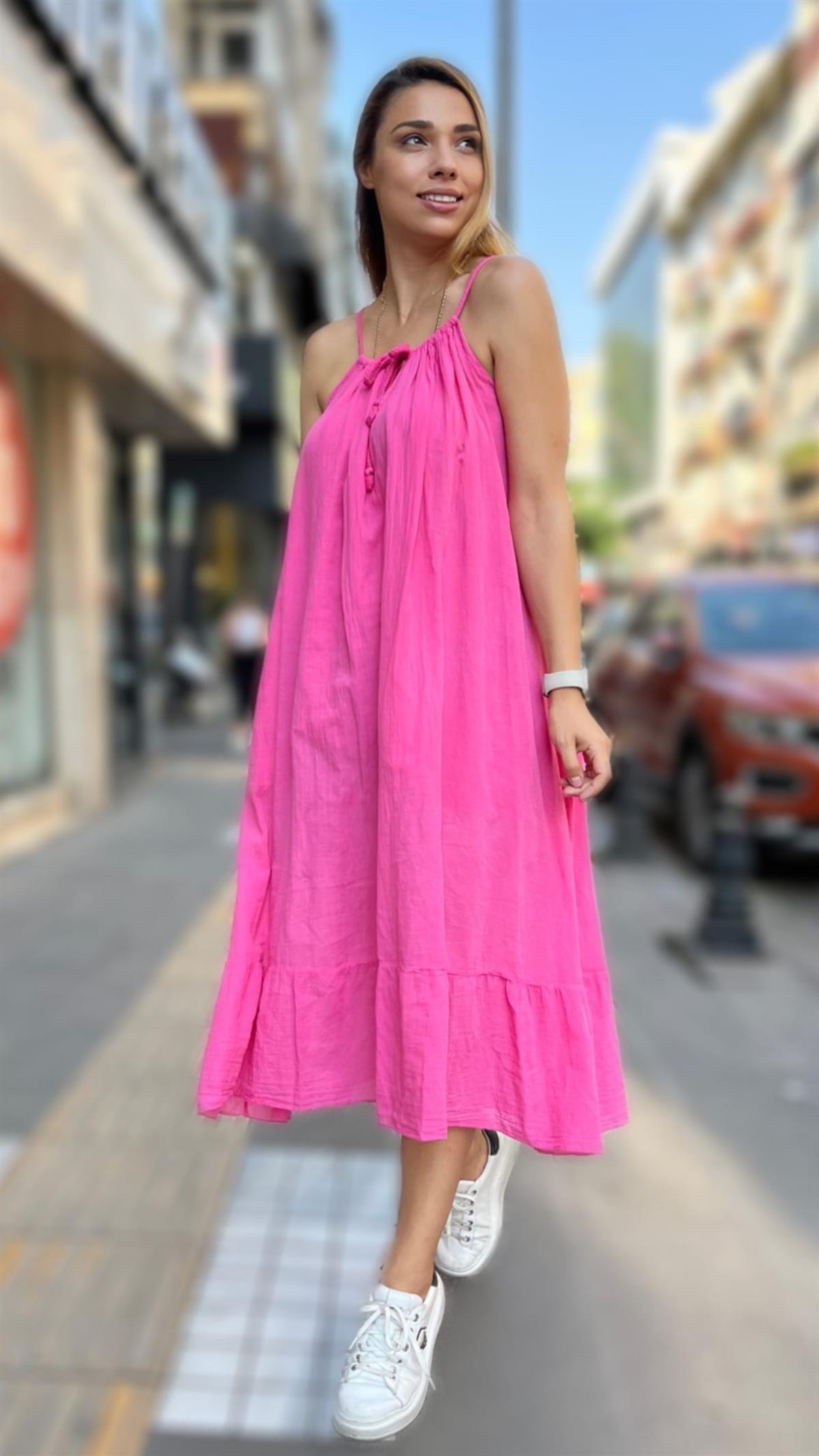 Askılı Astarlı İthal Elbise
