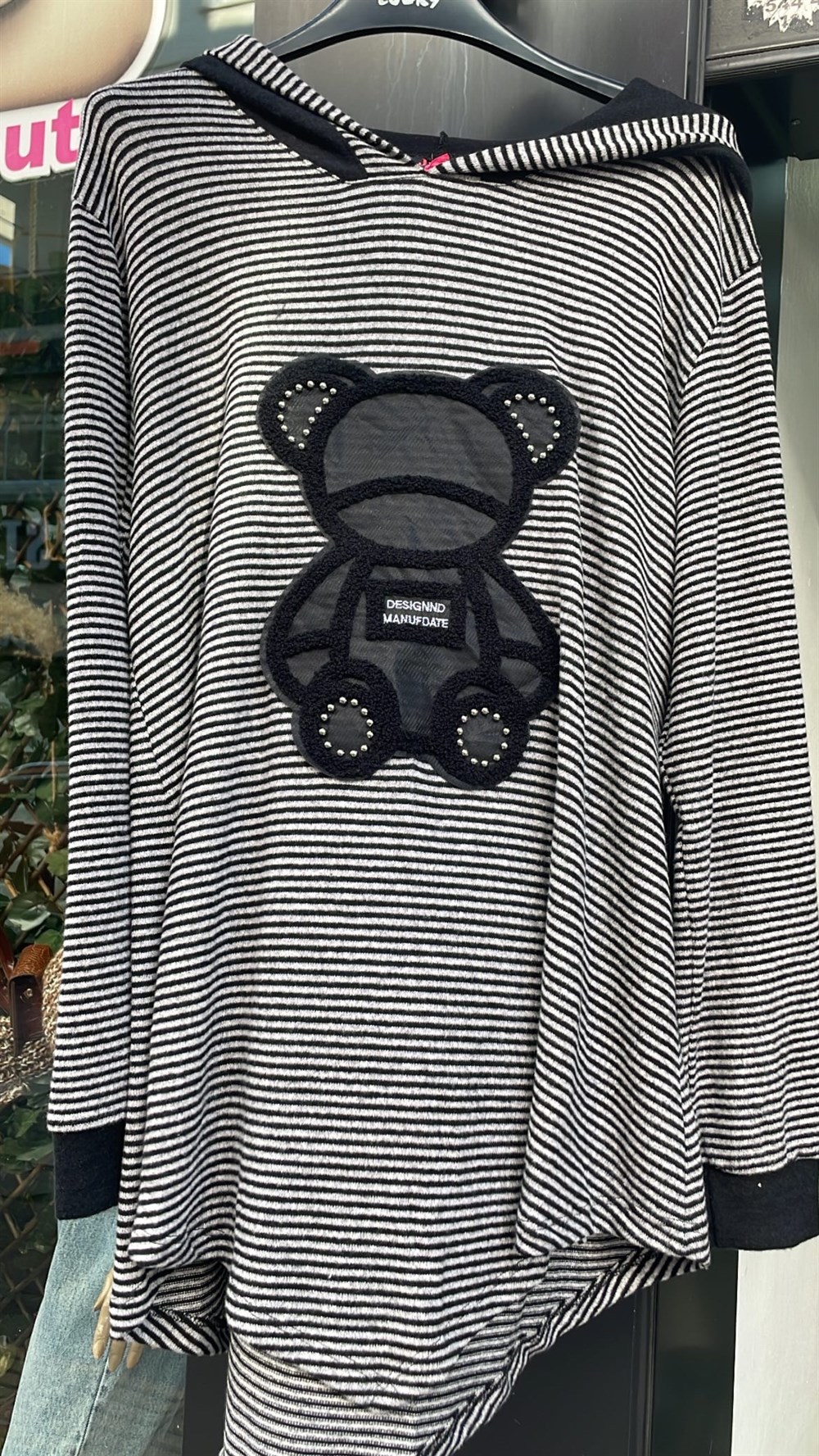 Ayıcıklı Çizgili Bluz