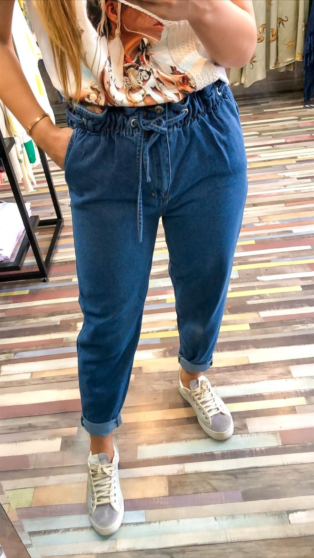 Beli Lastikli Mom Jean