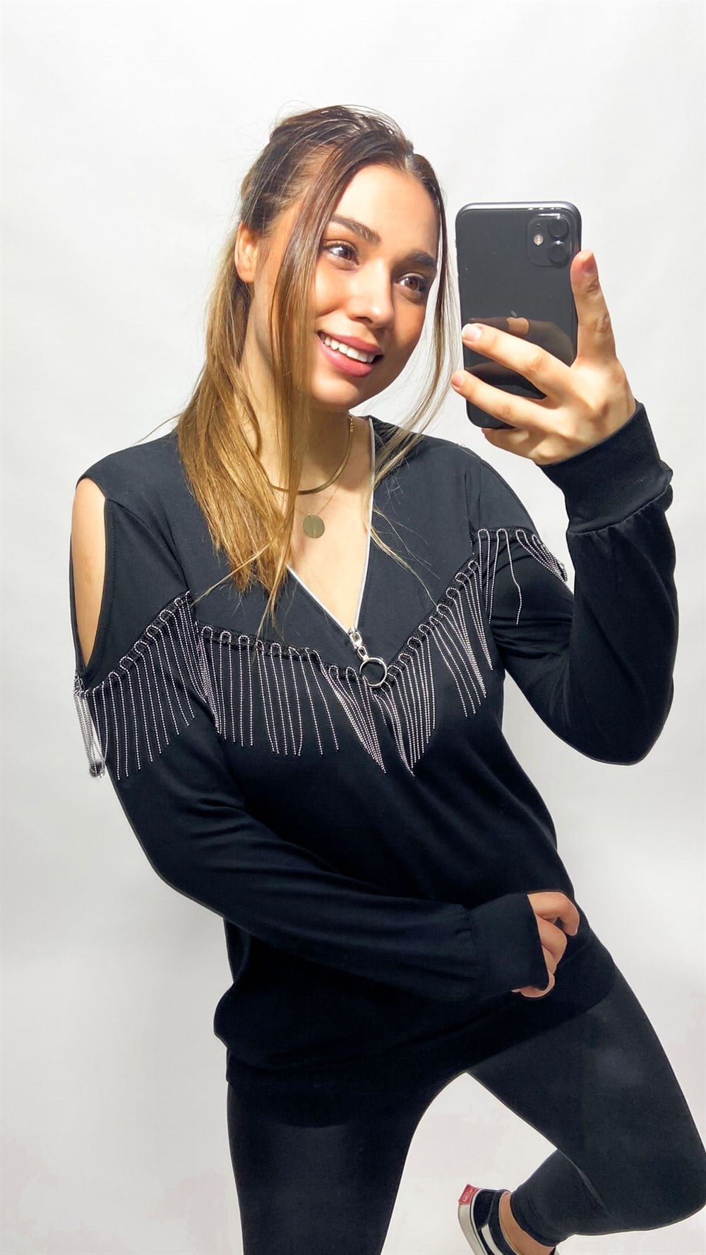 Fermuar Detaylı Bluz