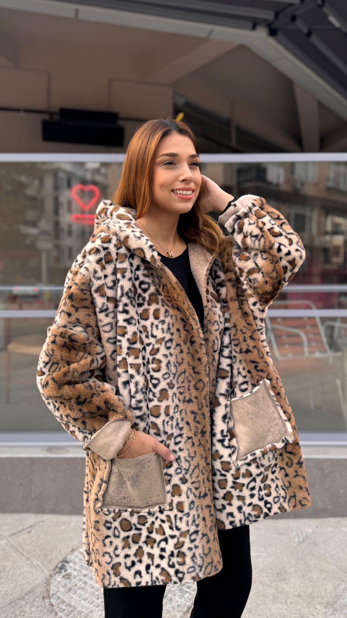 İthal Dişli Leopar Nubuk Kaban
