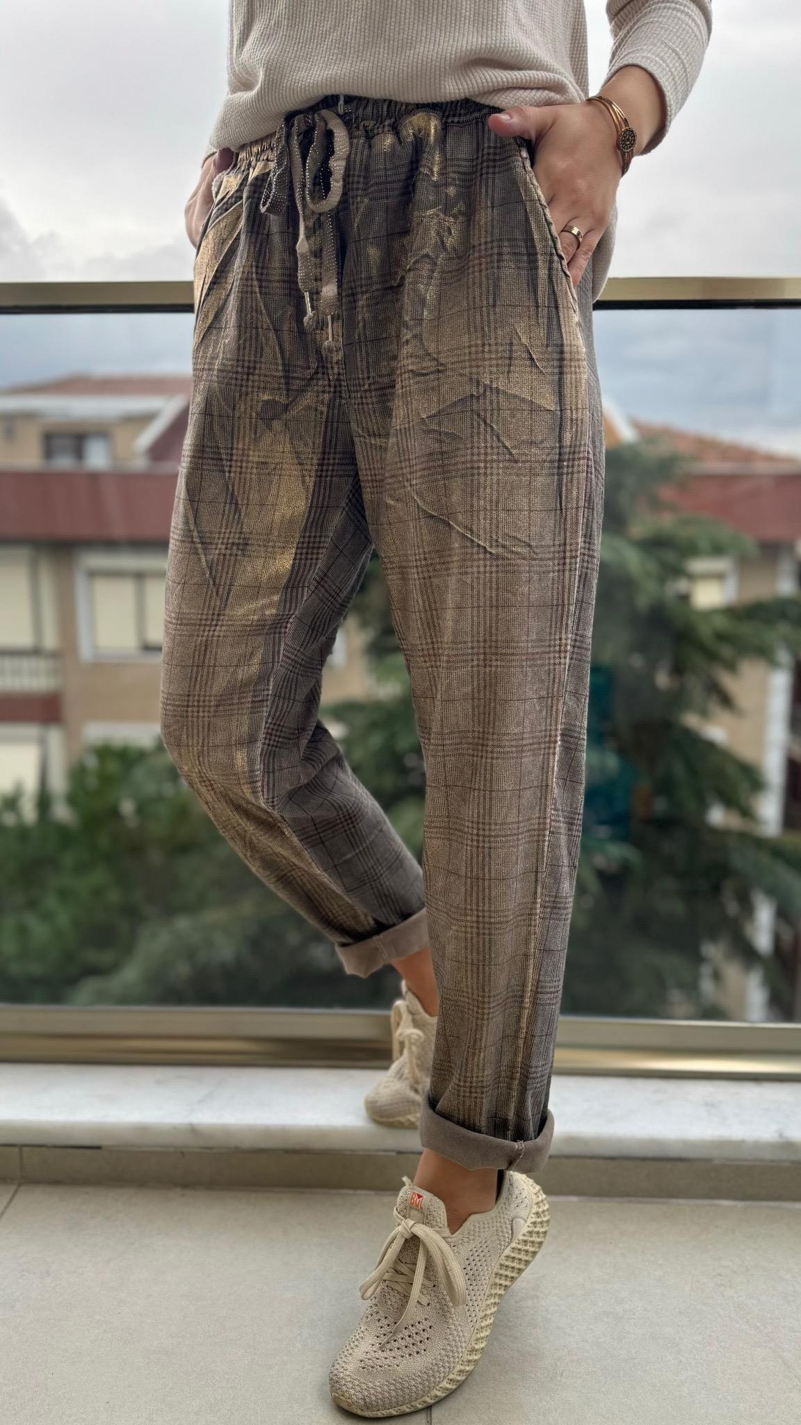 İthal Pantolon Kareli 