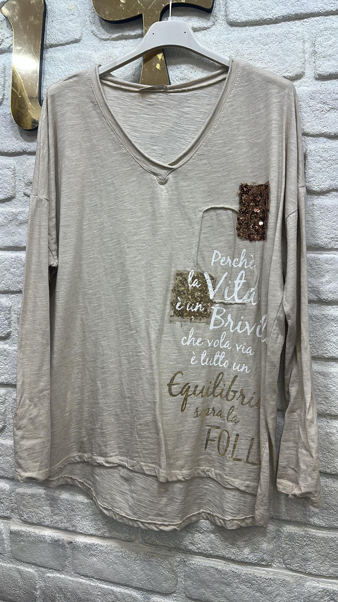 İthal V Pul Detay Bluz 