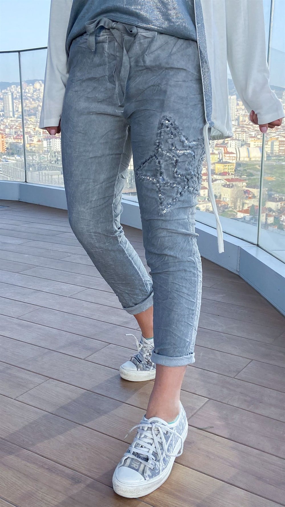 İthal Yıldızlı Pantolon