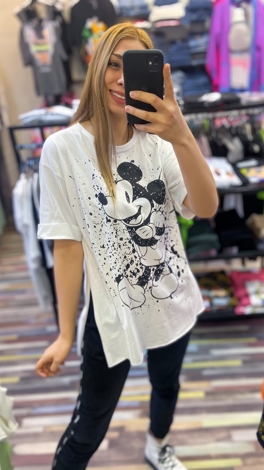 Mickey Renksiz Baskı Tshirt
