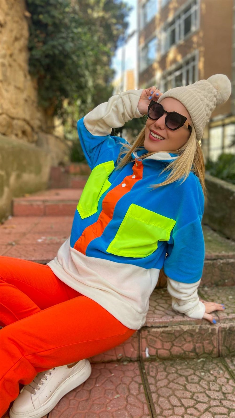 Polar Kapşonlu Renkli Sweat