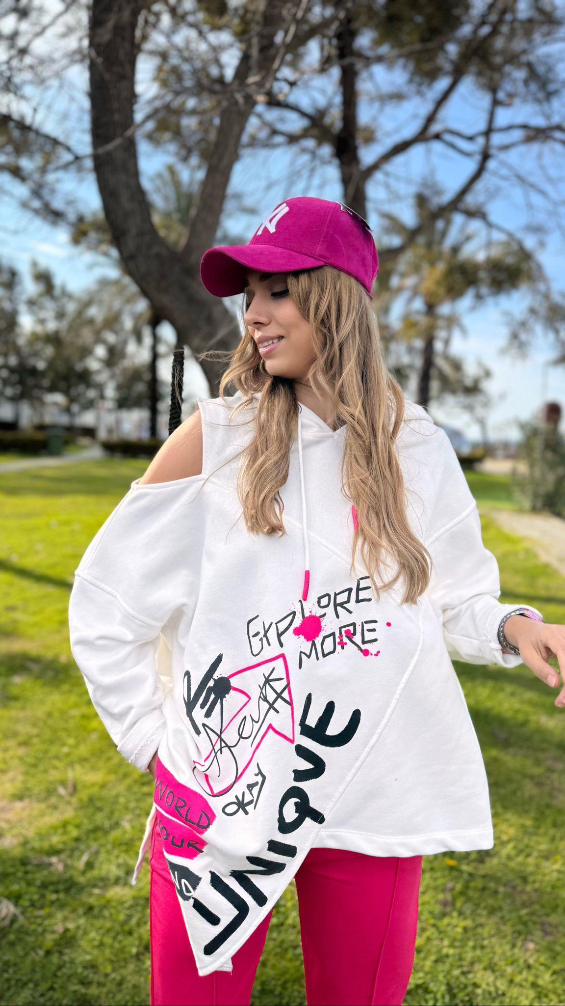 Tasarım Sweatshirt Kol Detay