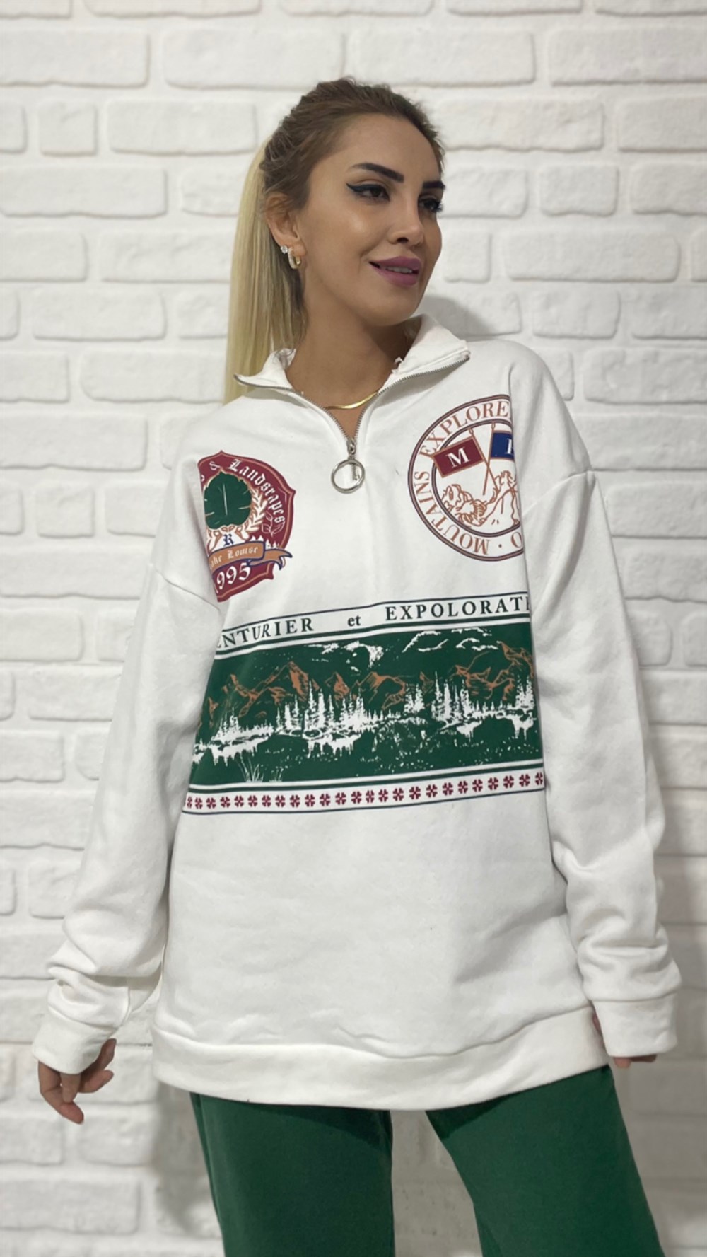 Yeşil Logolu Sweat 
