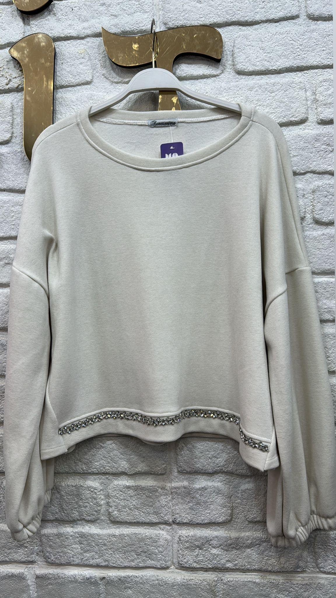 Yumuşak Taşli Sweatshirt