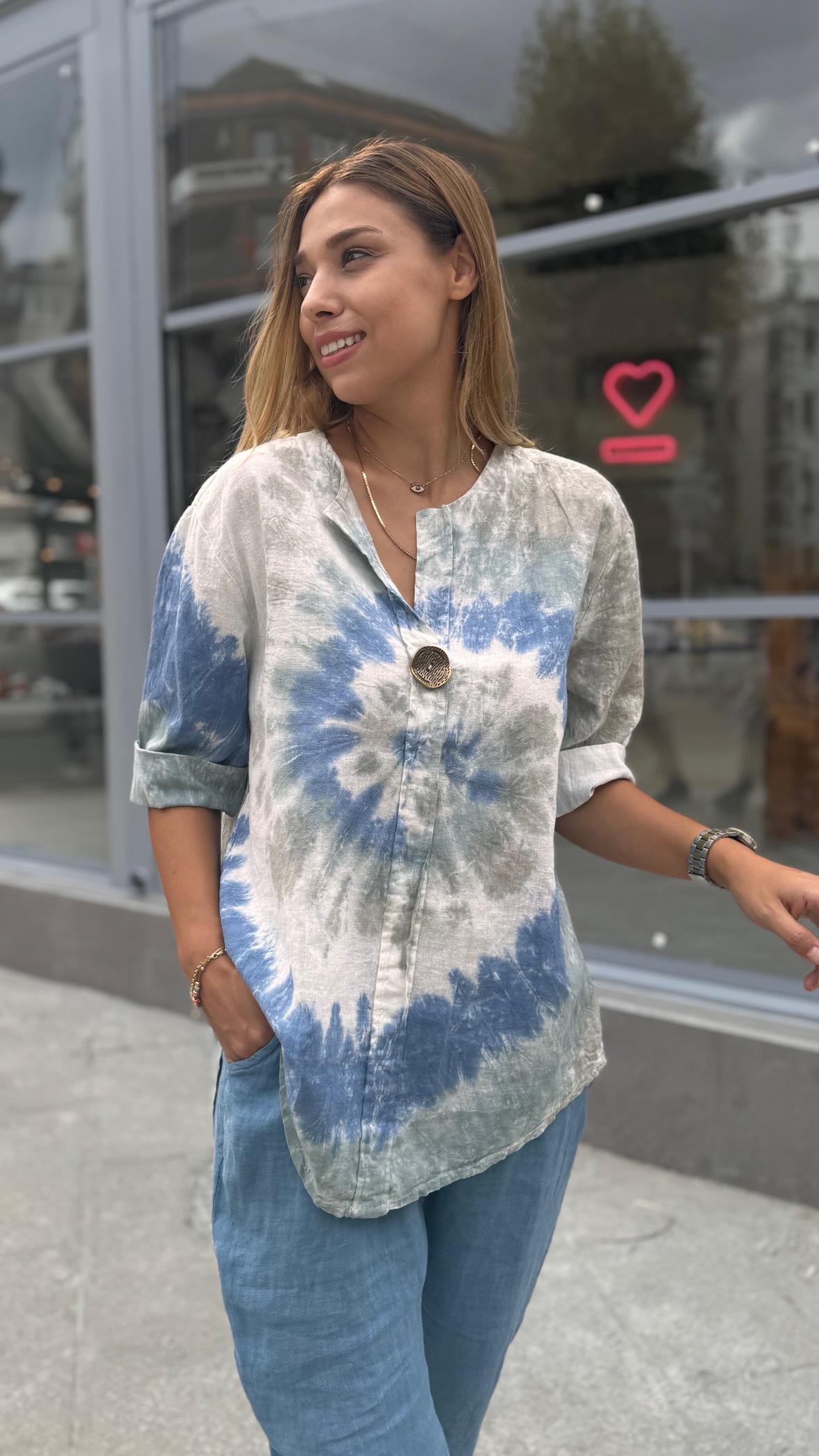  İthal Bluz Batik Desen 
