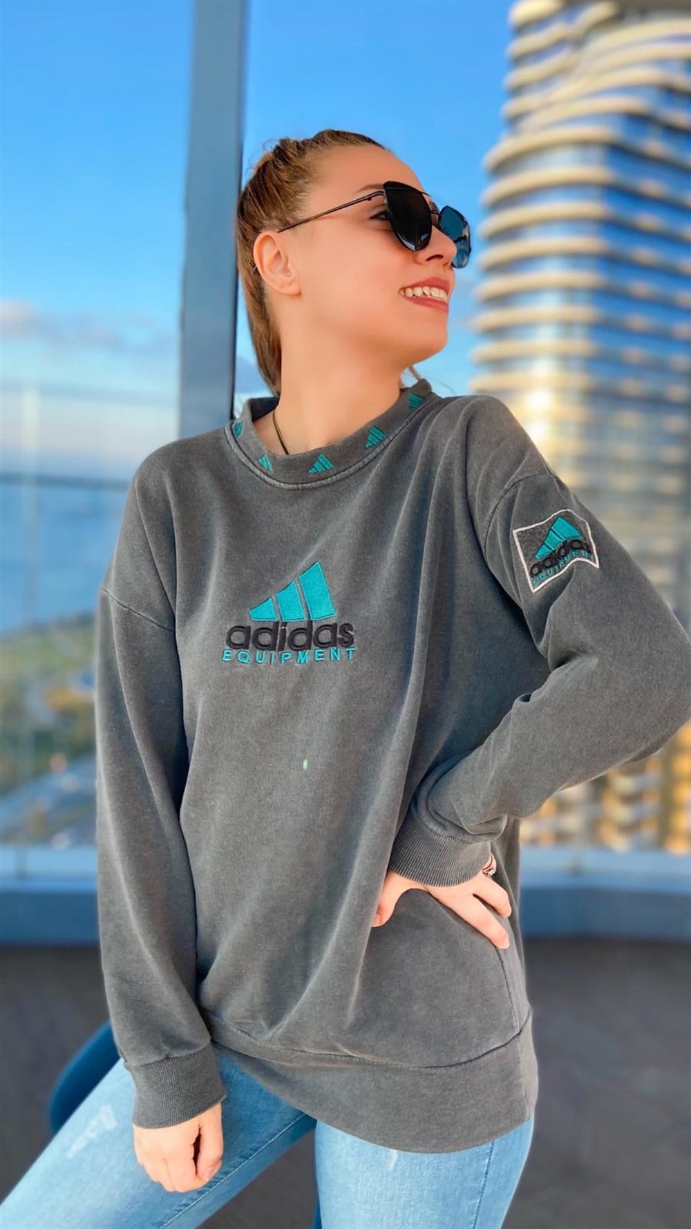 Adidas Yıkamalı Sweatshirt 