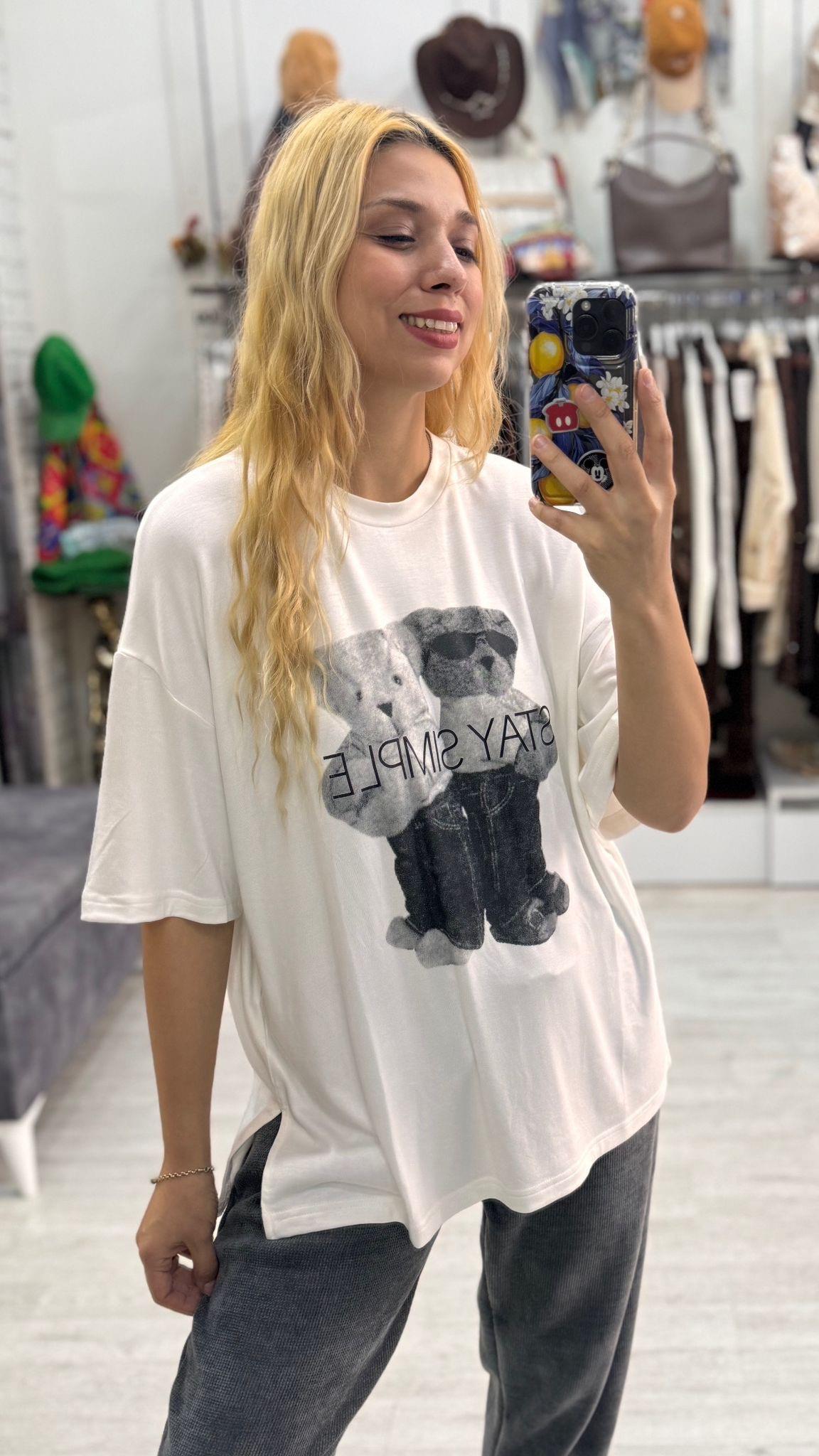 Ayıcıklı Boyfriend Tshirt