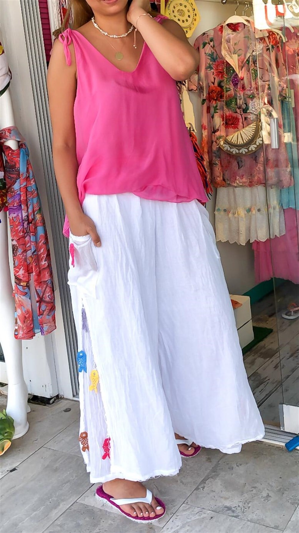 Balık Oyalı Salaş Pantolon