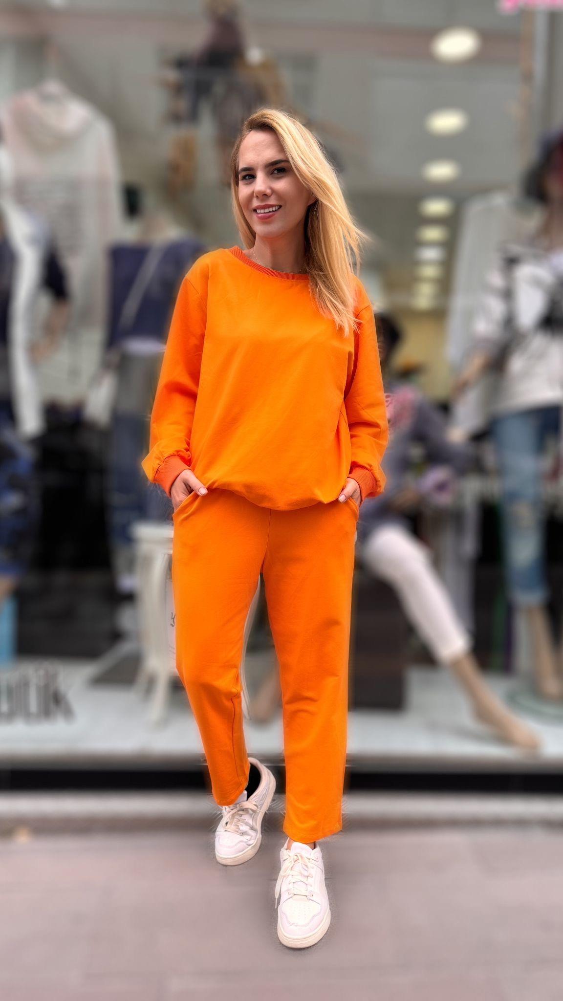 Balıklı Sweat Turuncu
