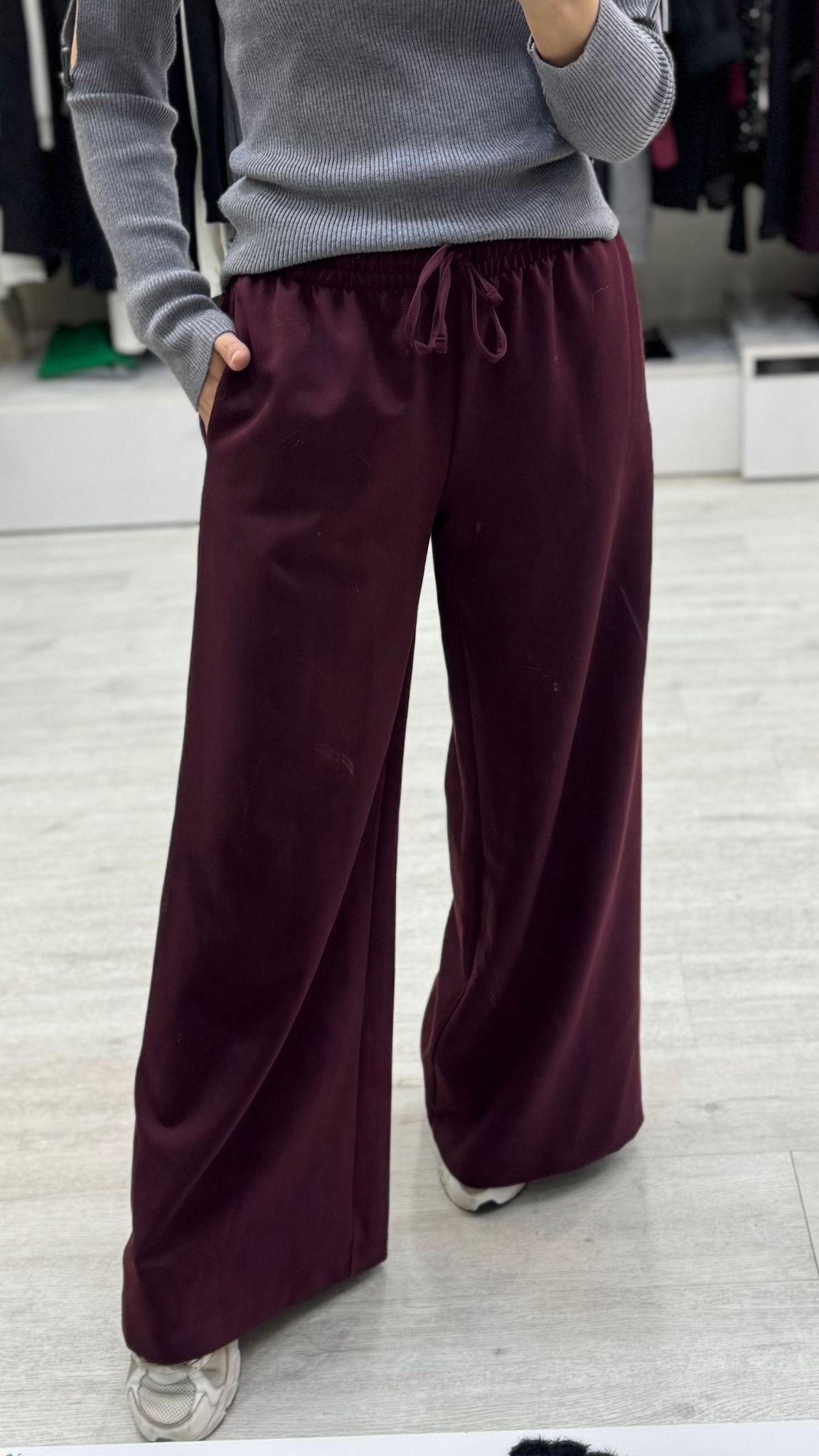 Beli Lastikli Bordo Pantolon  