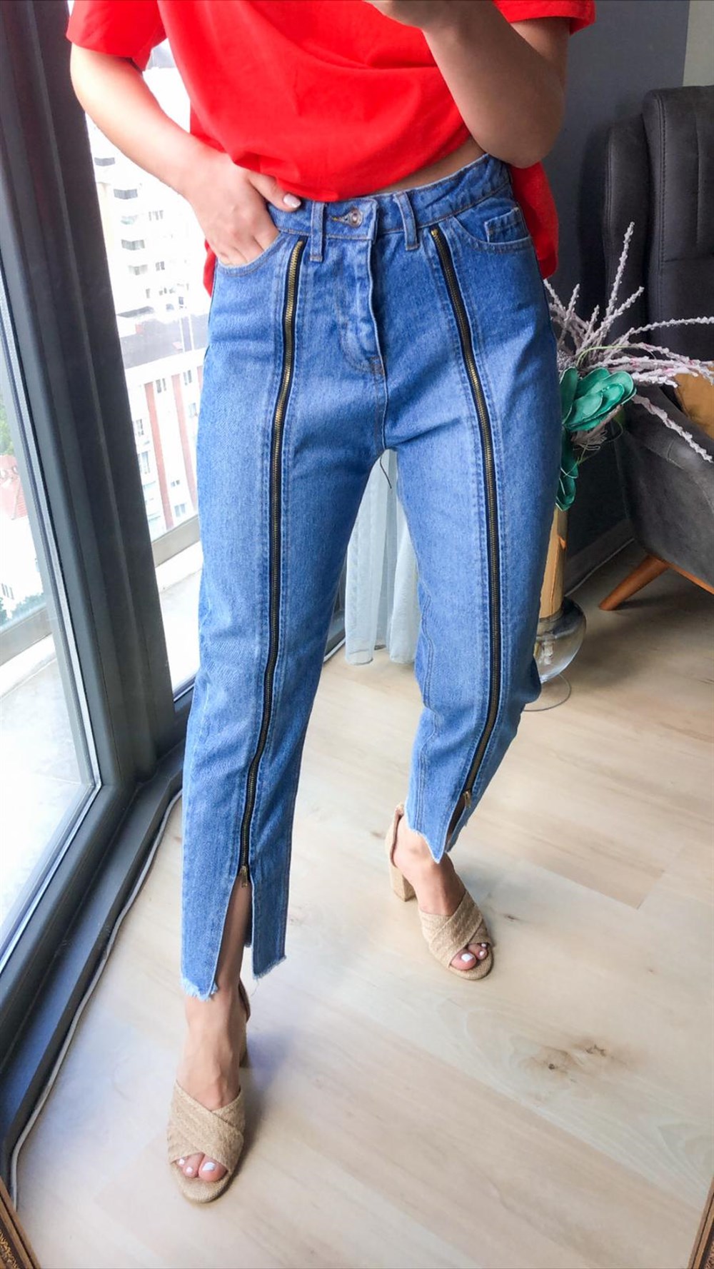 Boyfriend Fermuarlı Jean