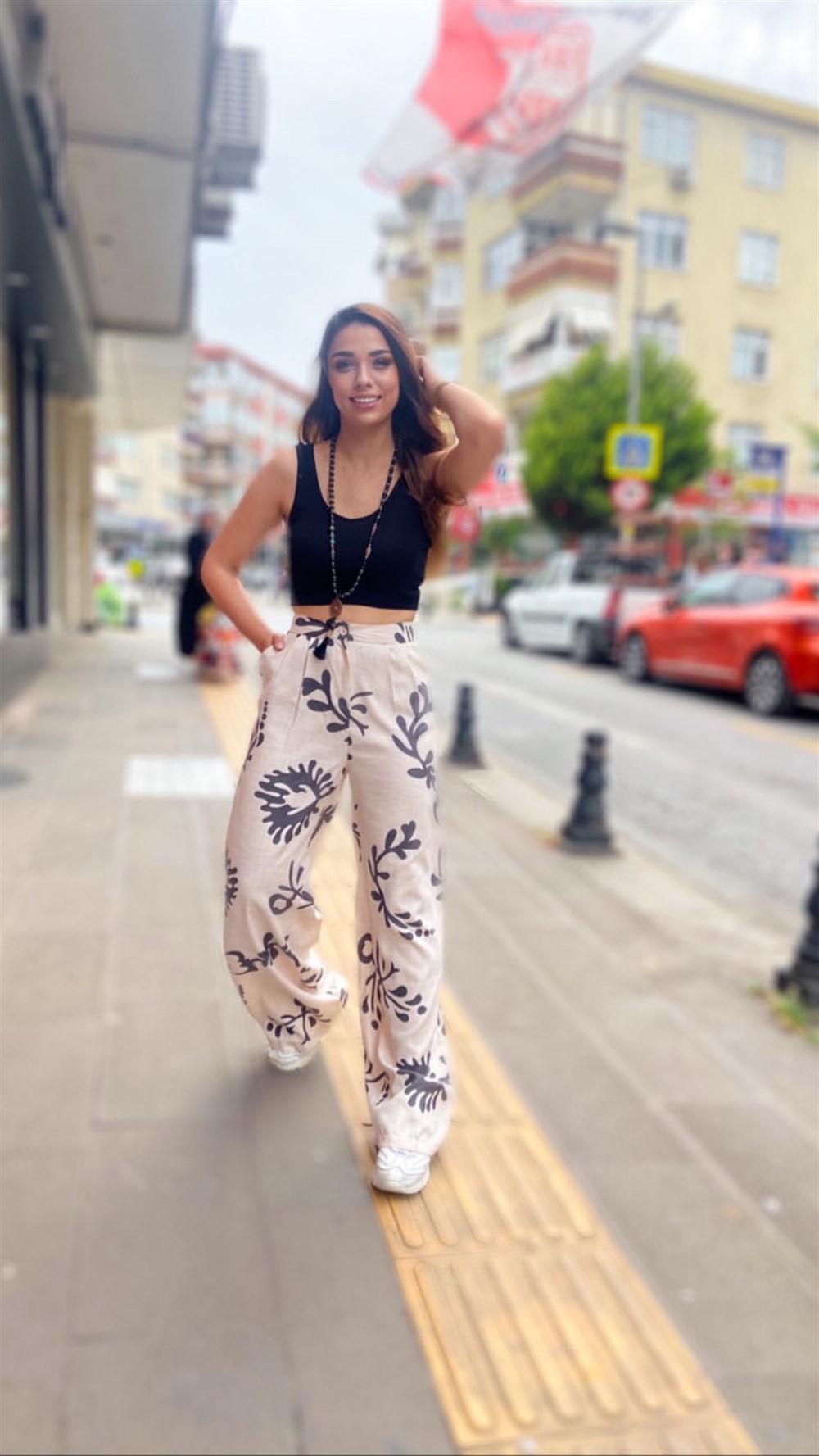 Desenli Salaş Pantolon