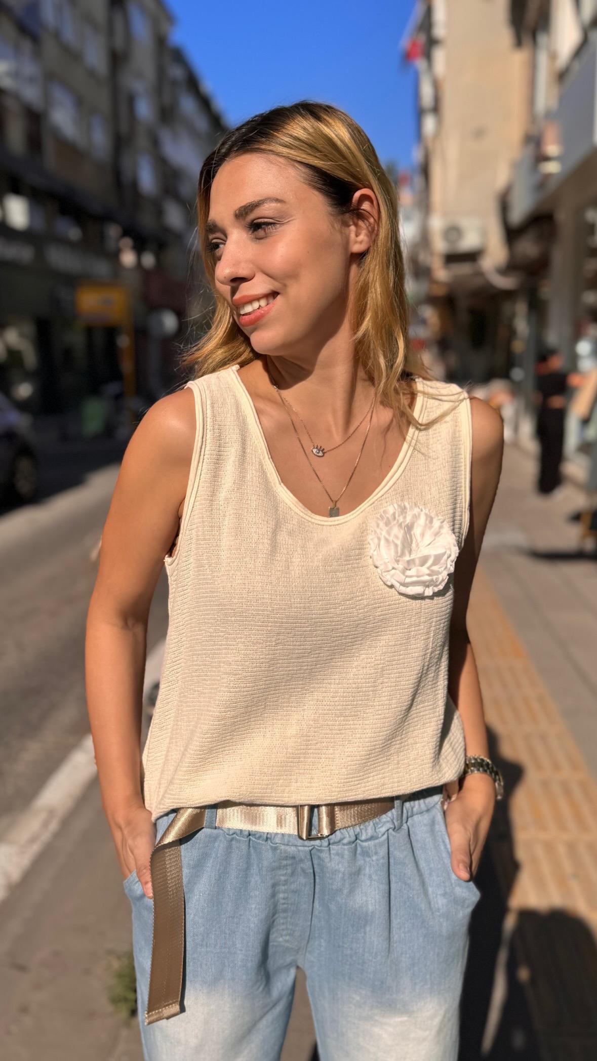 İthal Bluz Çiçek Detay