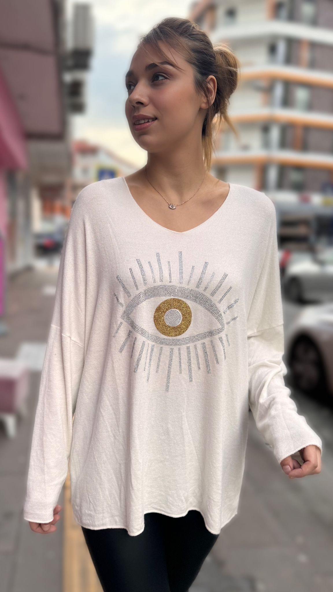 İthal Bluz Gözlü Taşli-2