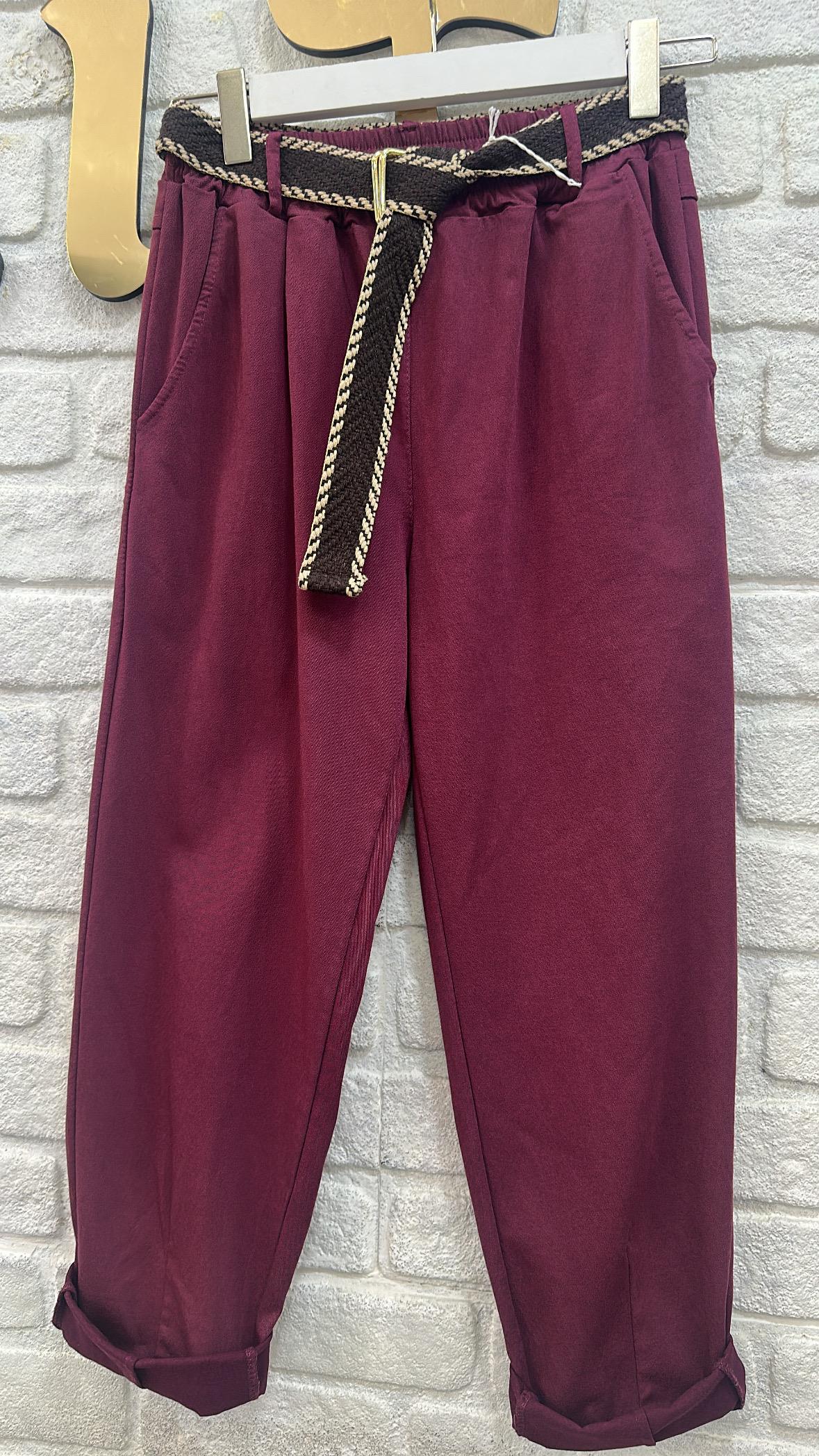 İthal Bordo Pantolon 