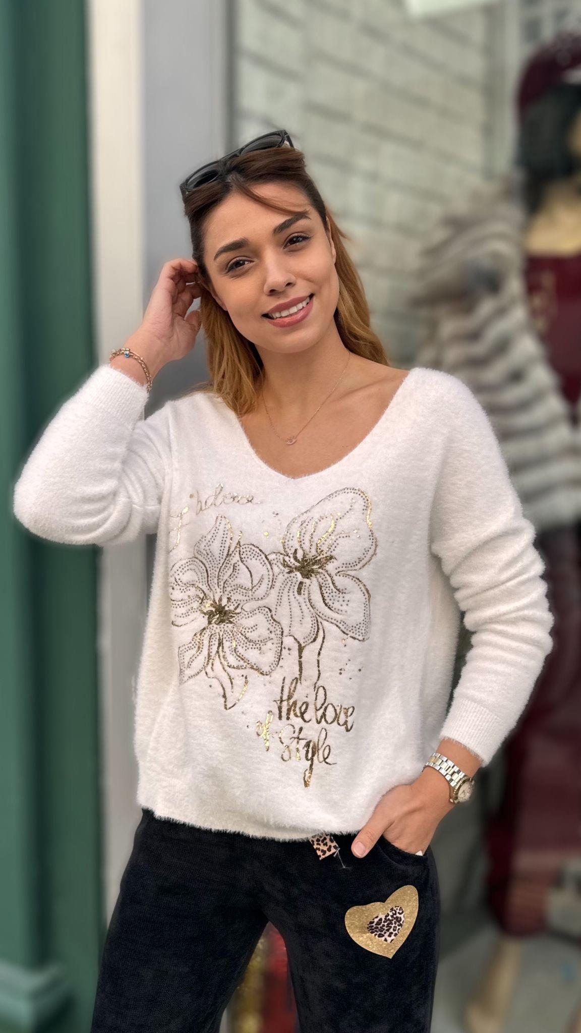 İthal Kazak Angora Çiçek Desen 