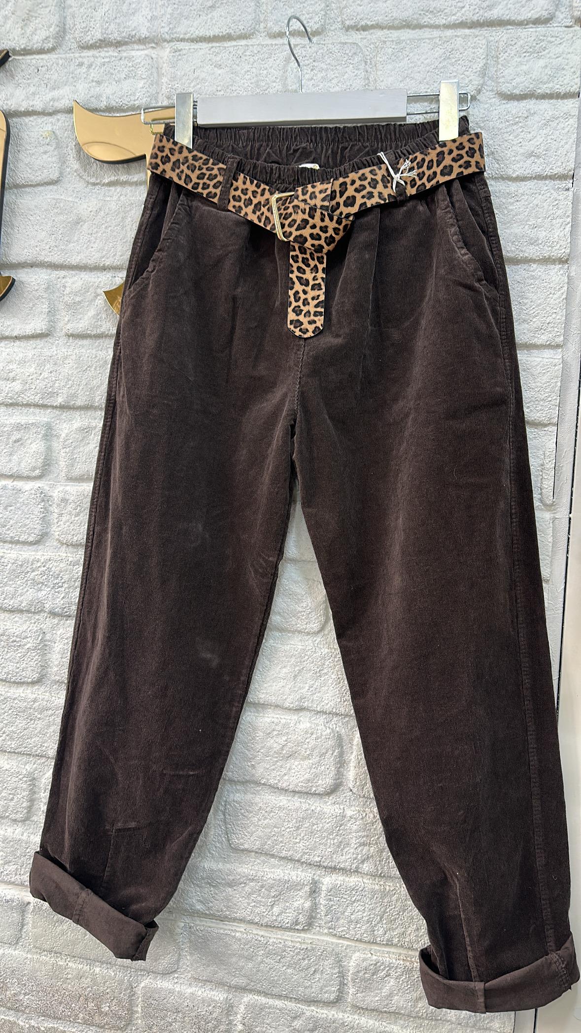 İthal Kemeri Leopar Pantolon 